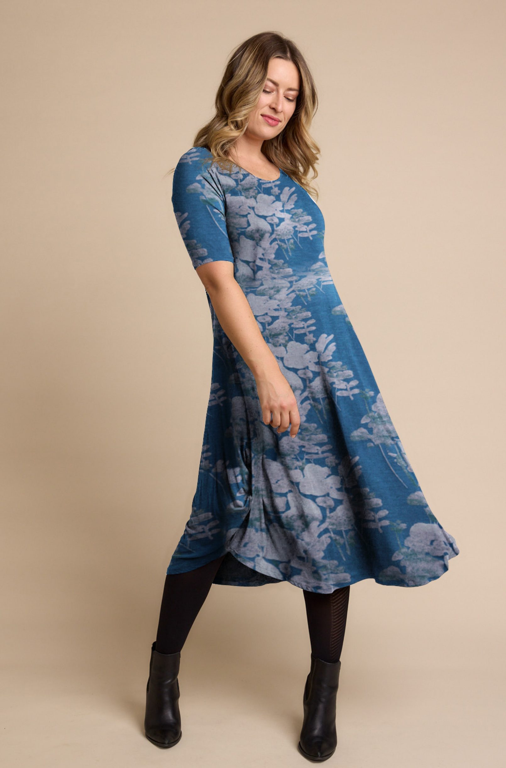 Original Tri Dress - Deep Sea Floral