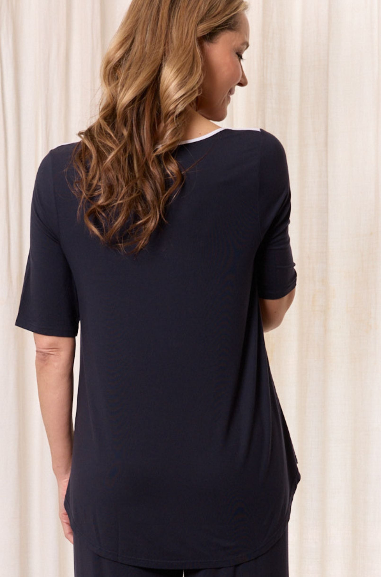 Elbow Swing Tee - French Navy White Trim