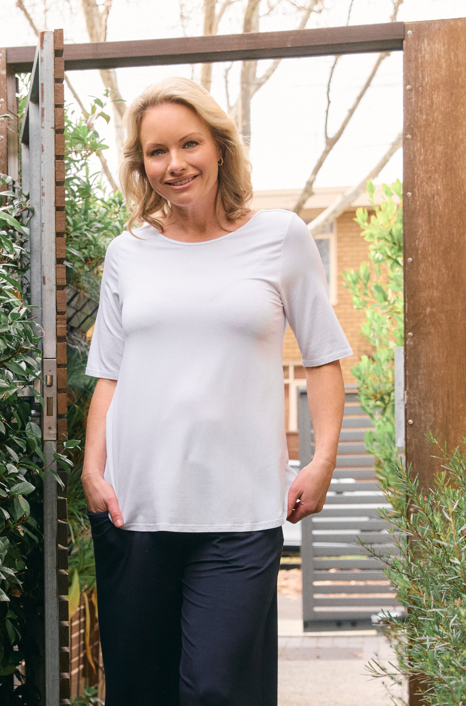 Elbow Swing Tee - White