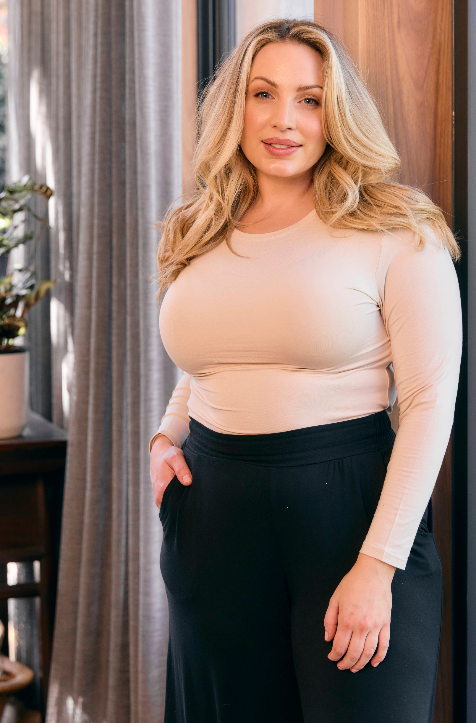 High Neck Long Sleeve - Nude