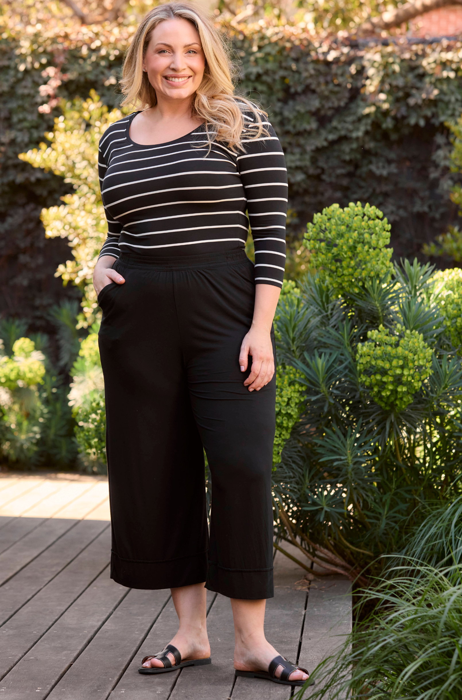 3/4 Sleeve Scoop - Amalfi