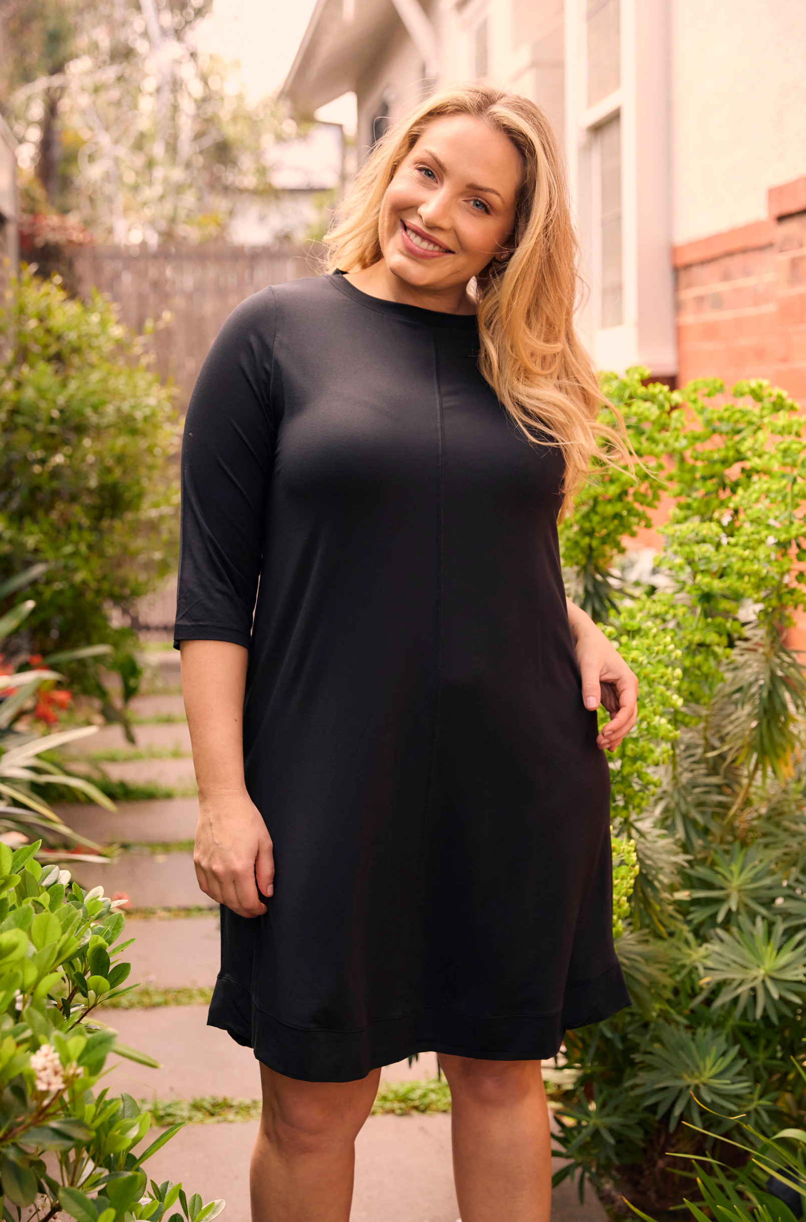 Luna A-Line Dress - Black