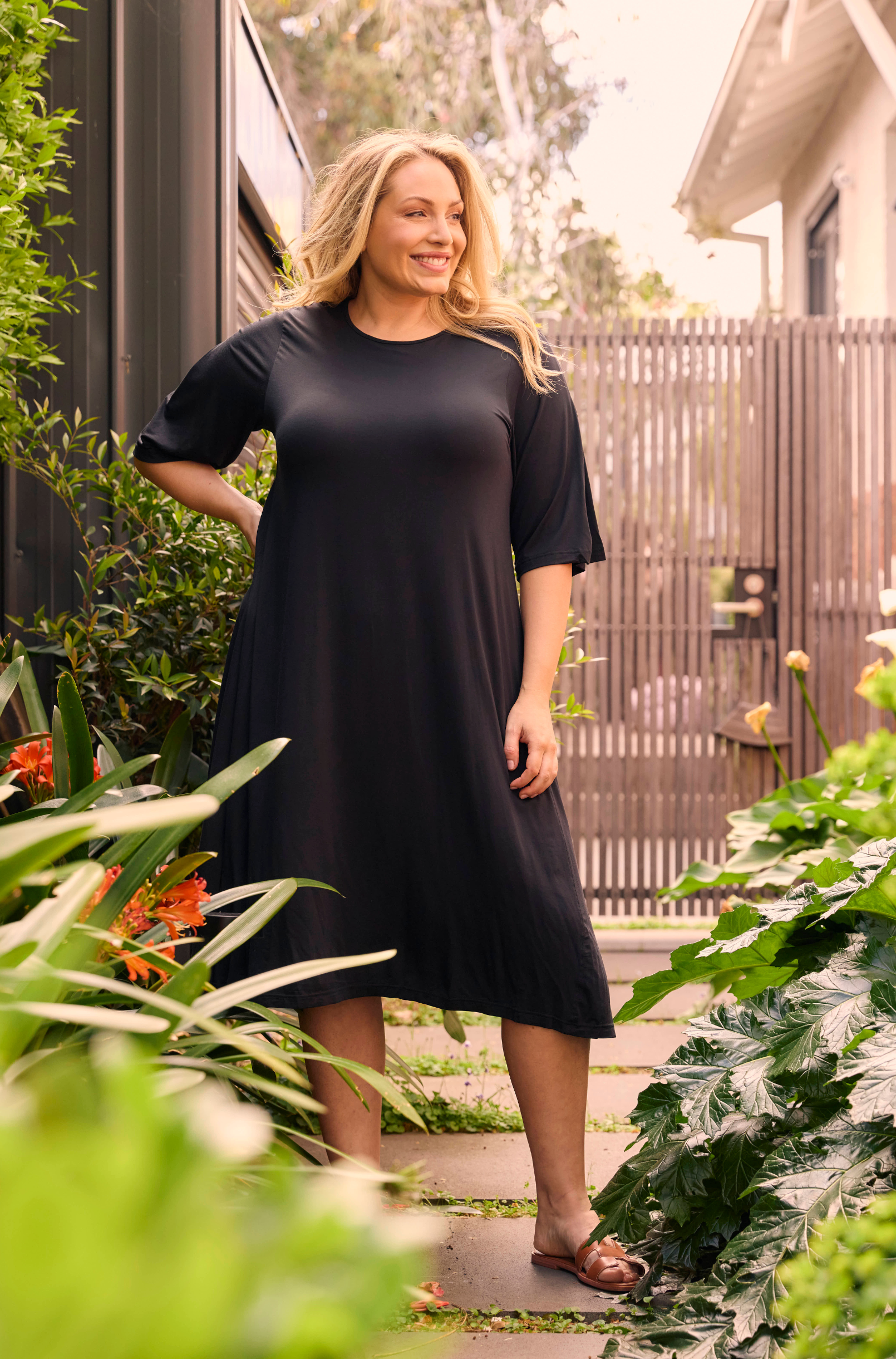 Nina Spliced Dress - Black