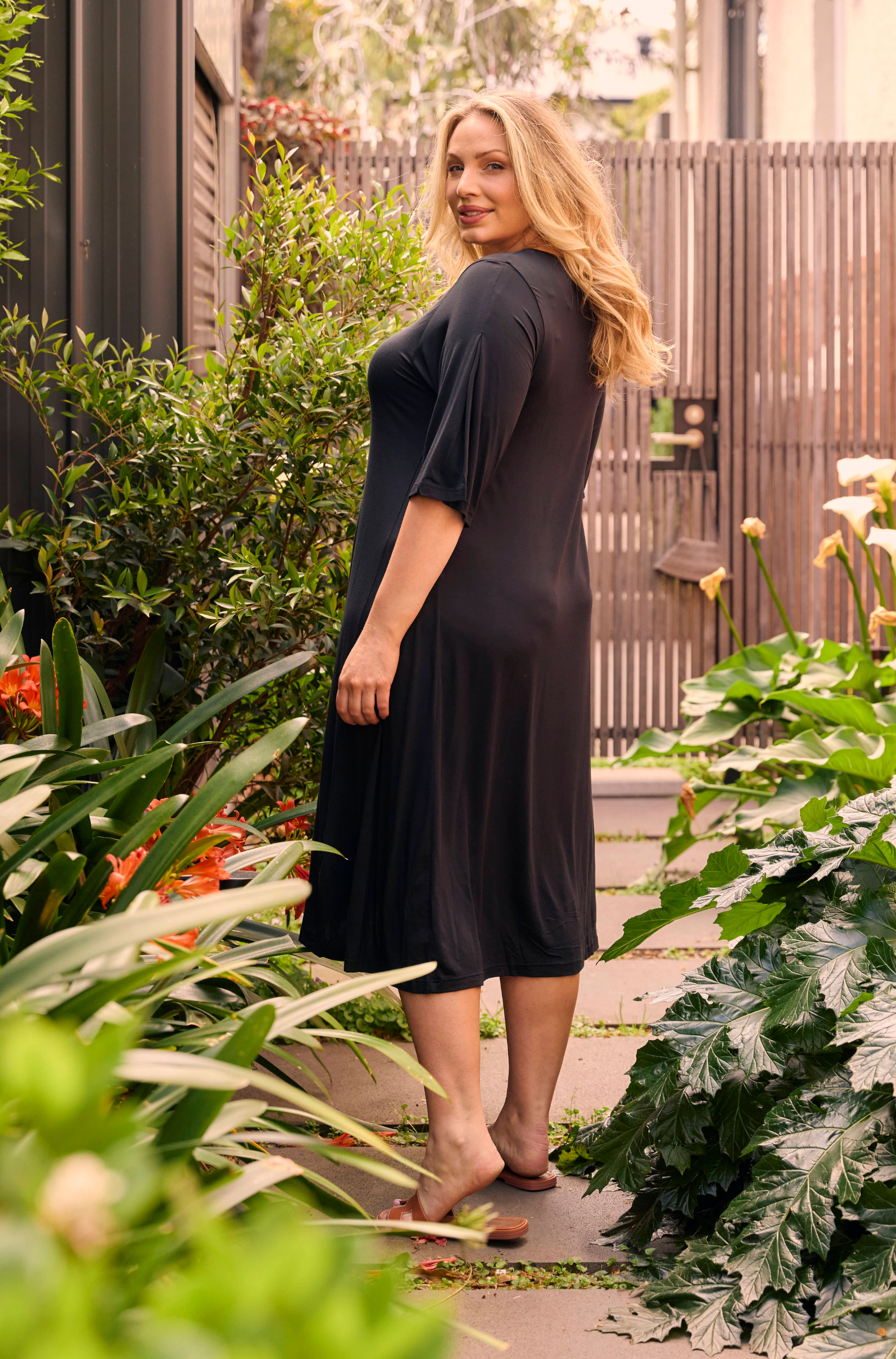 Nina Spliced Dress - Black