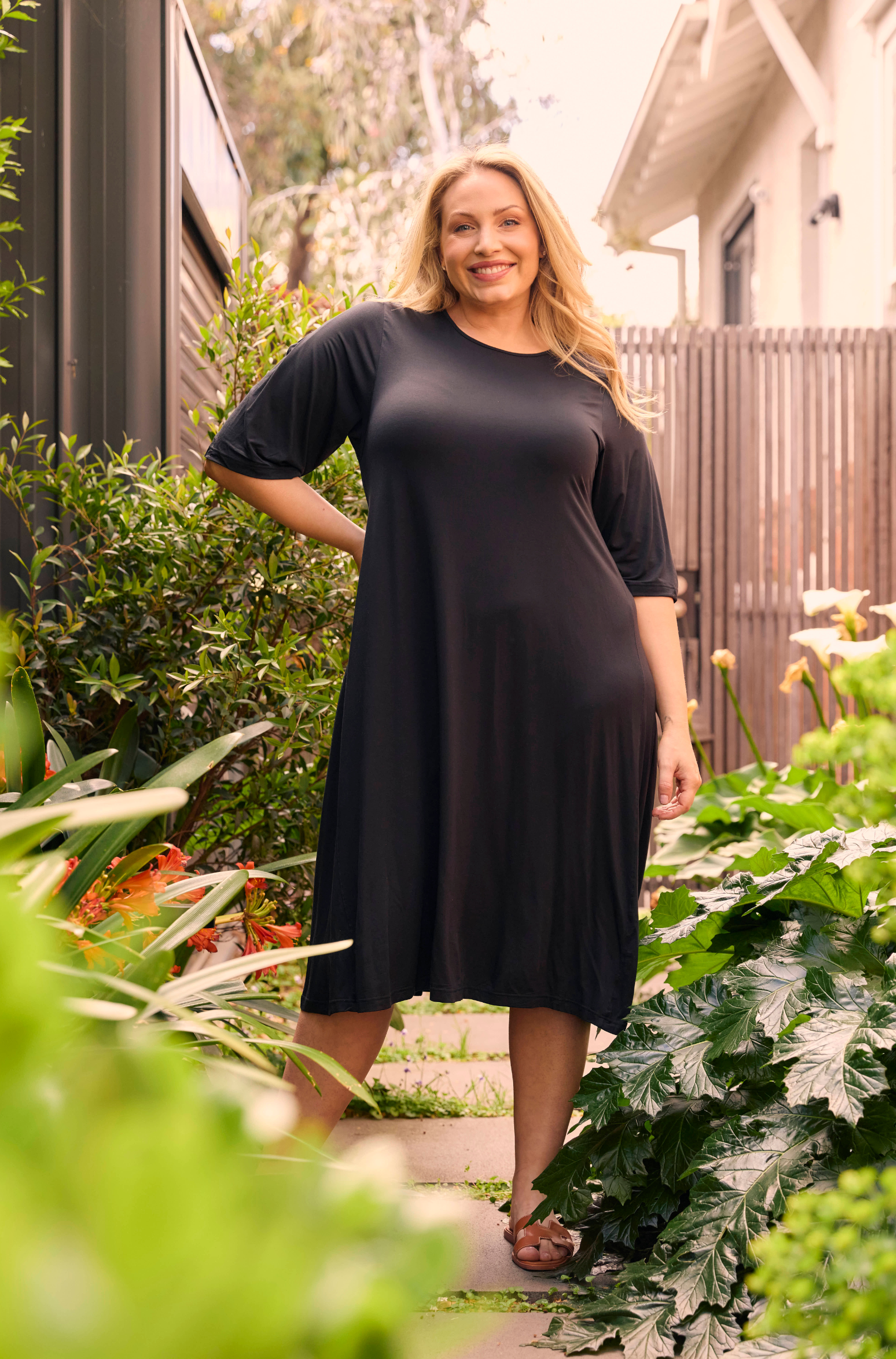 Nina Spliced Dress - Black