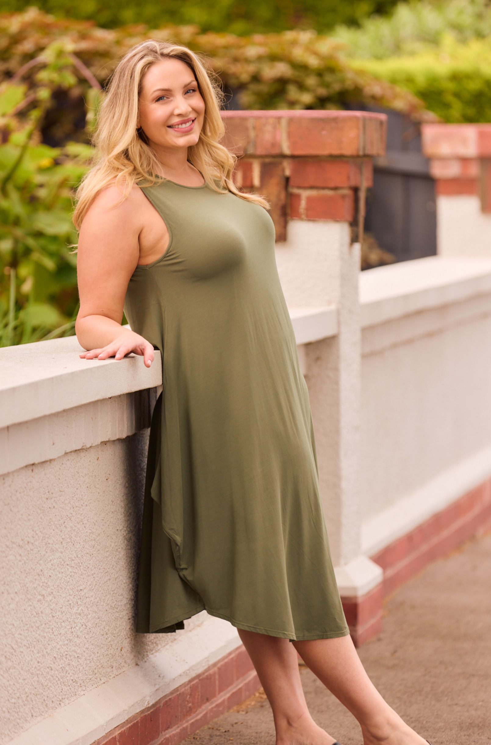 Sleeveless Tri Dress - Olive