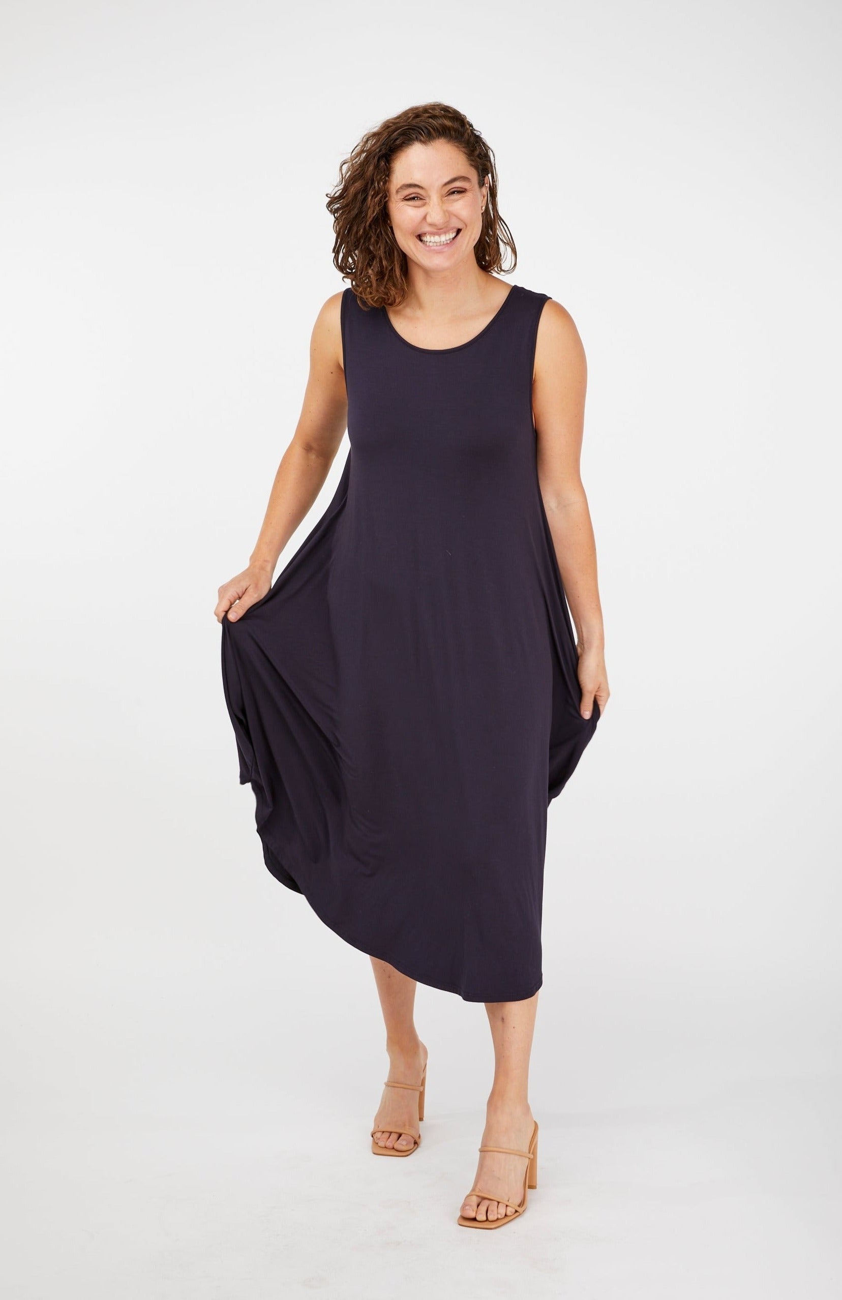 Sleeveless Tri Dress French Navy