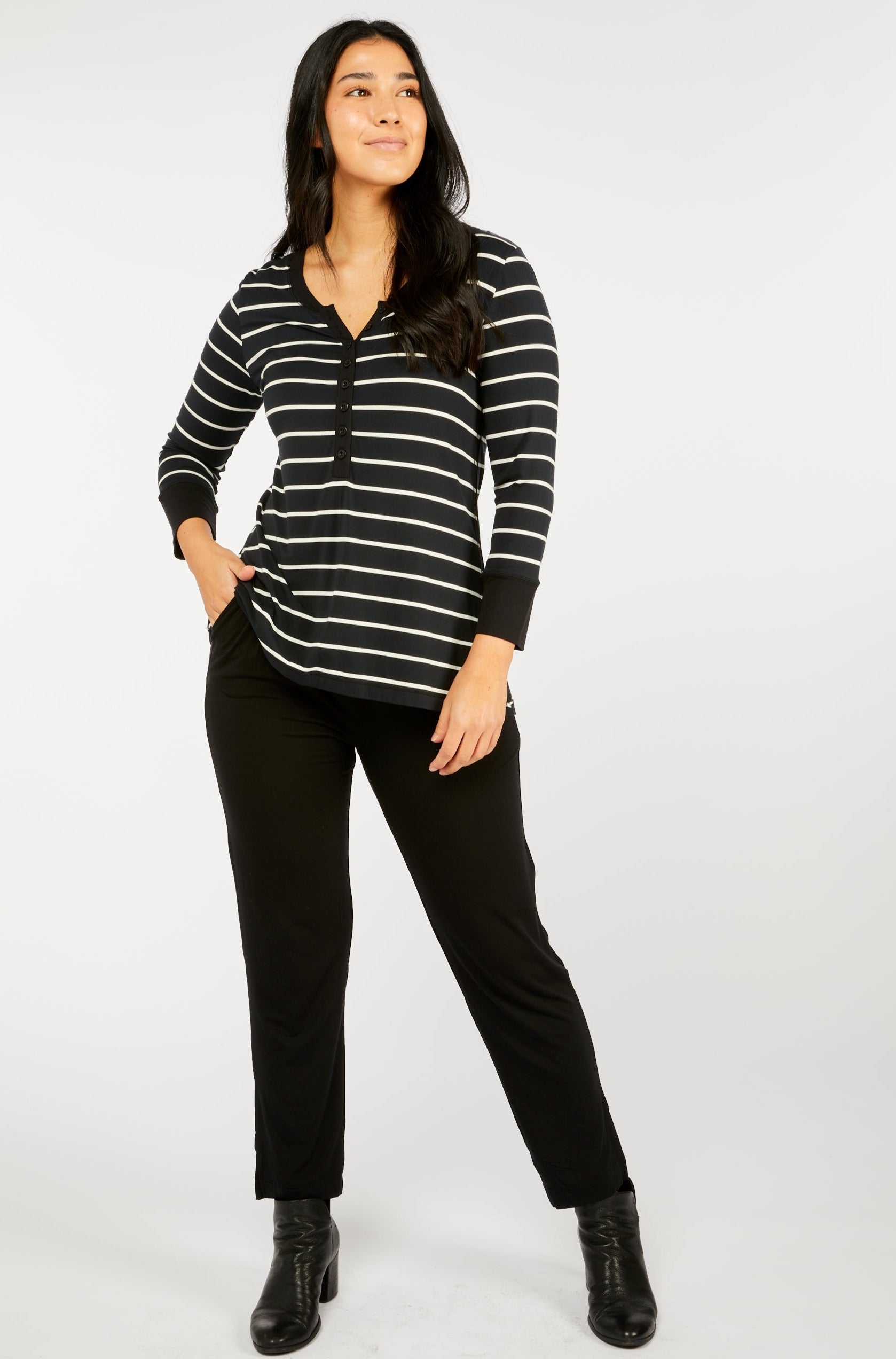 Swing 3/4 Sleeve Henley Amalfi