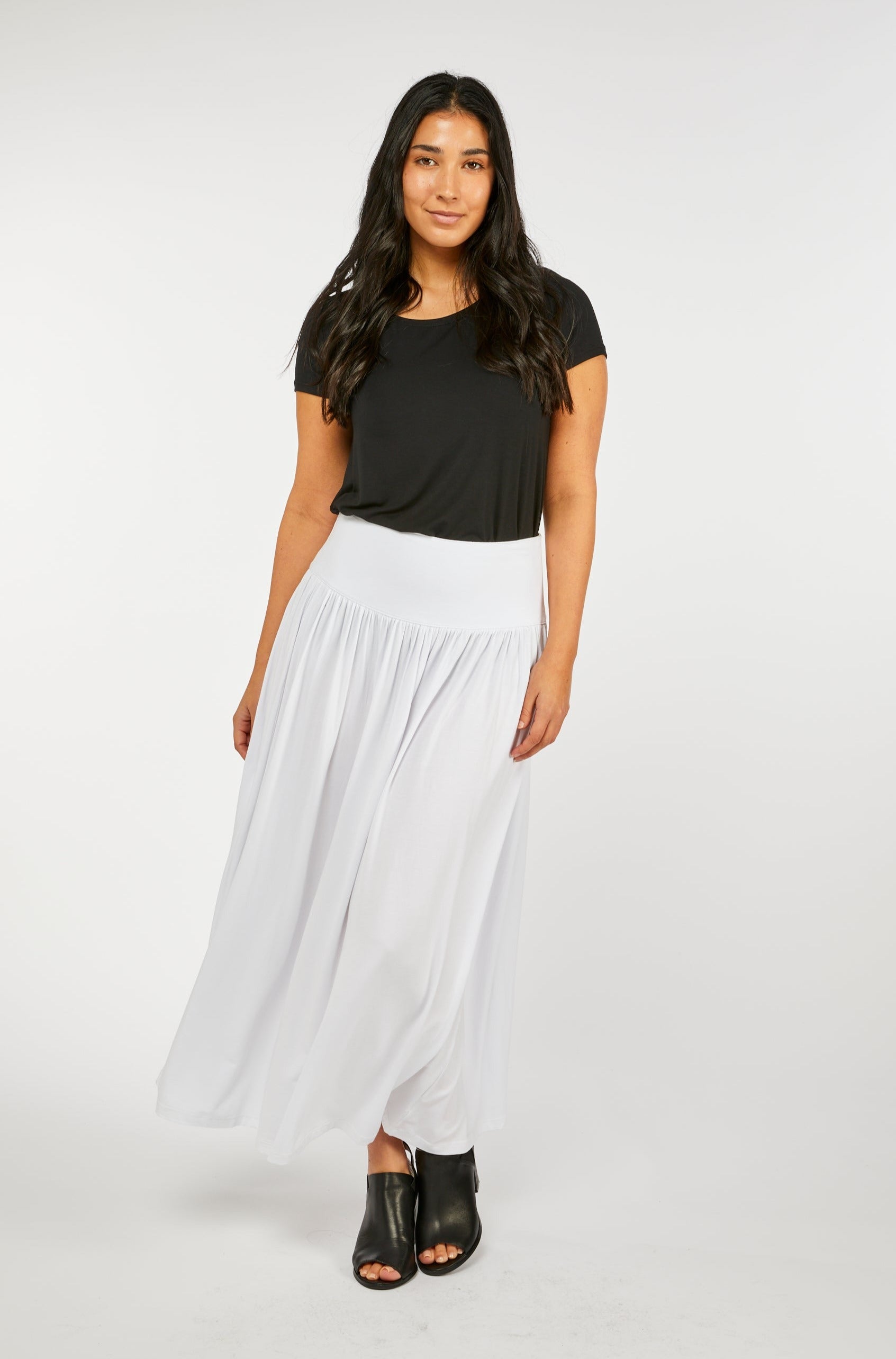 Long Full Skirt White