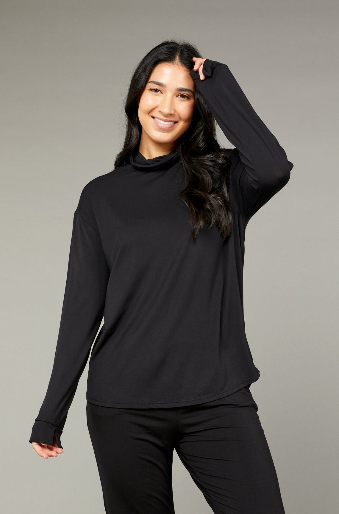 Maya Long Sleeve Turtle Neck Black
