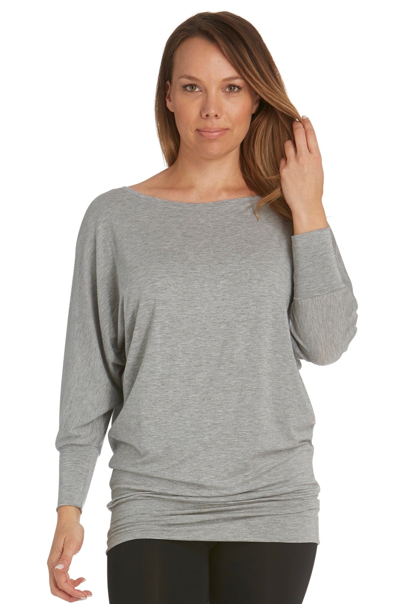 3/4 Sleeve Batwing Grey