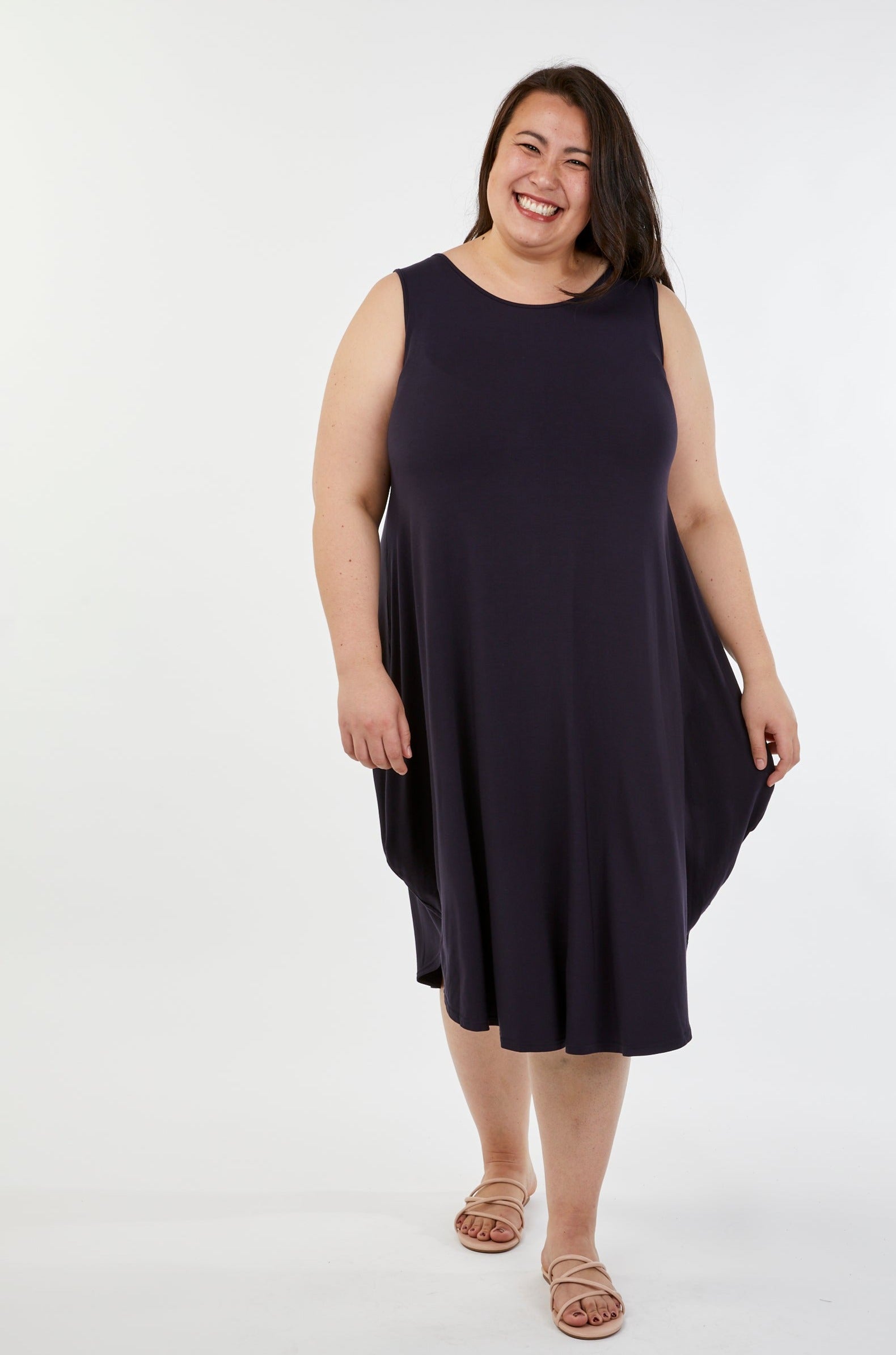 Sleeveless Tri Dress French Navy