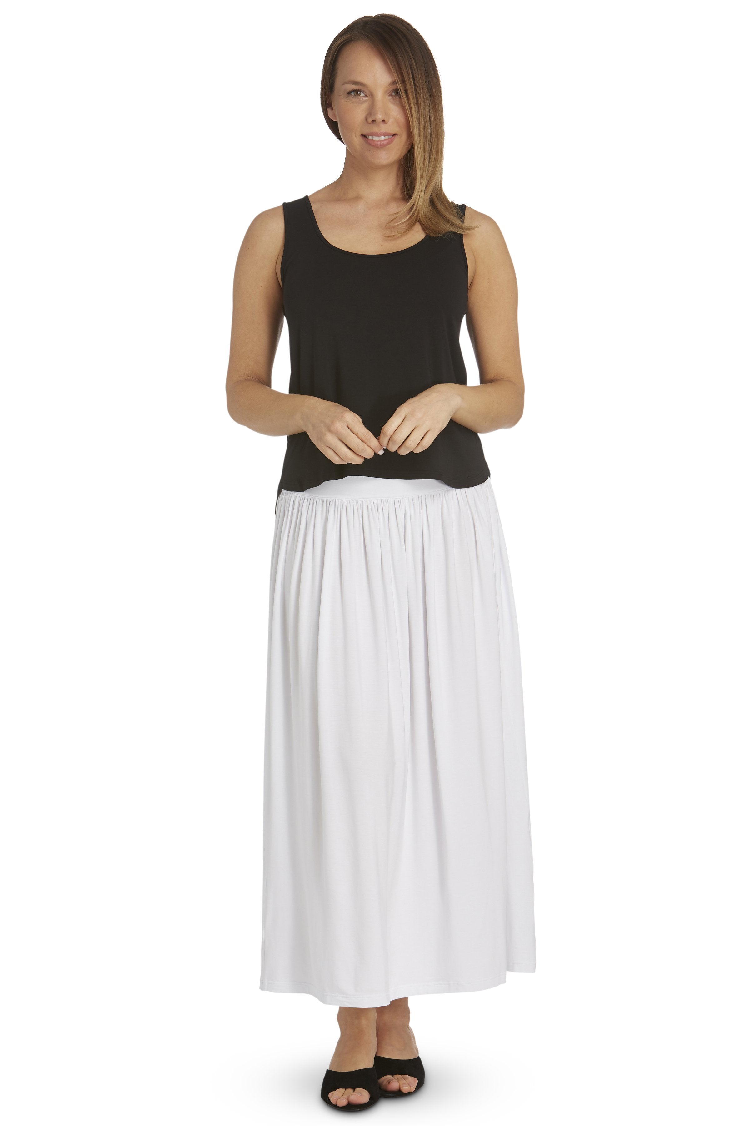 Long Full Skirt White