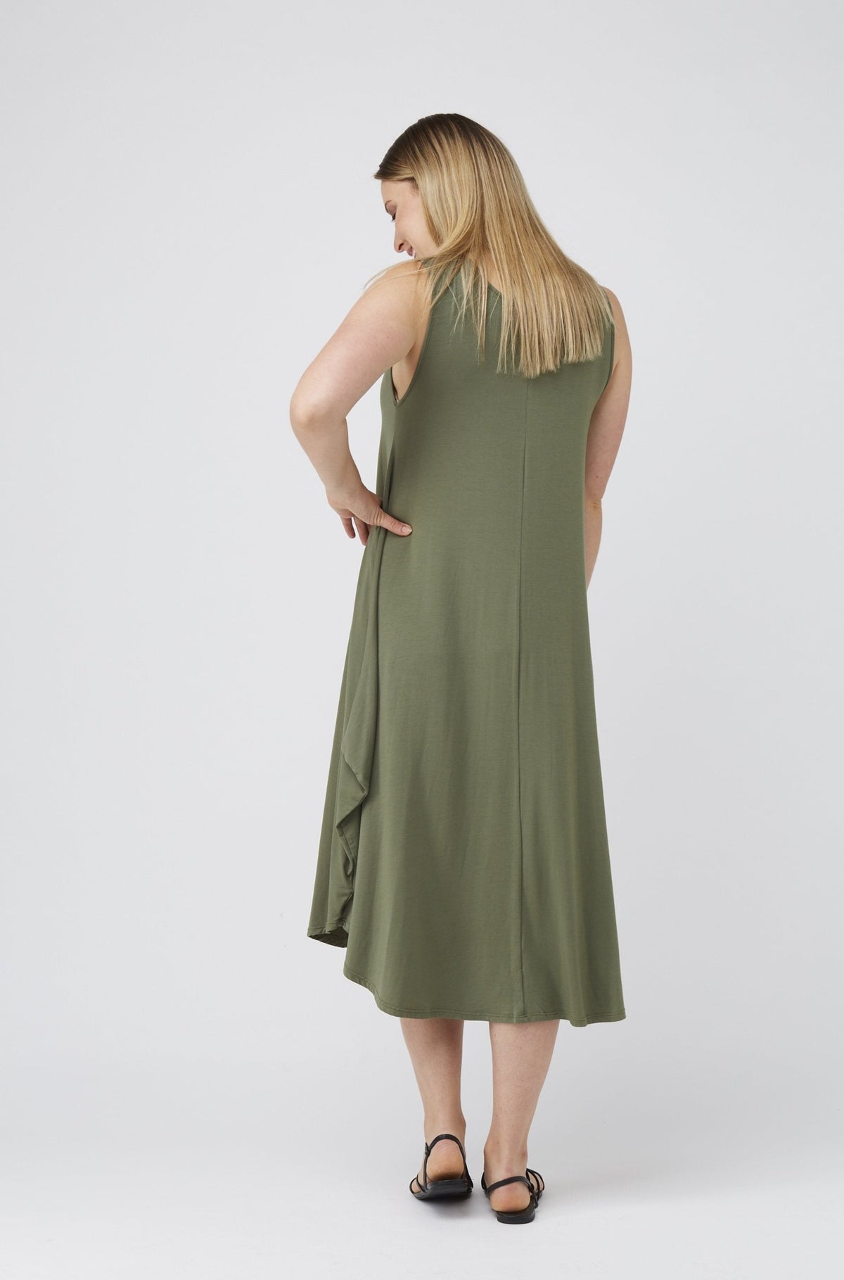 Sleeveless Tri Dress Olive