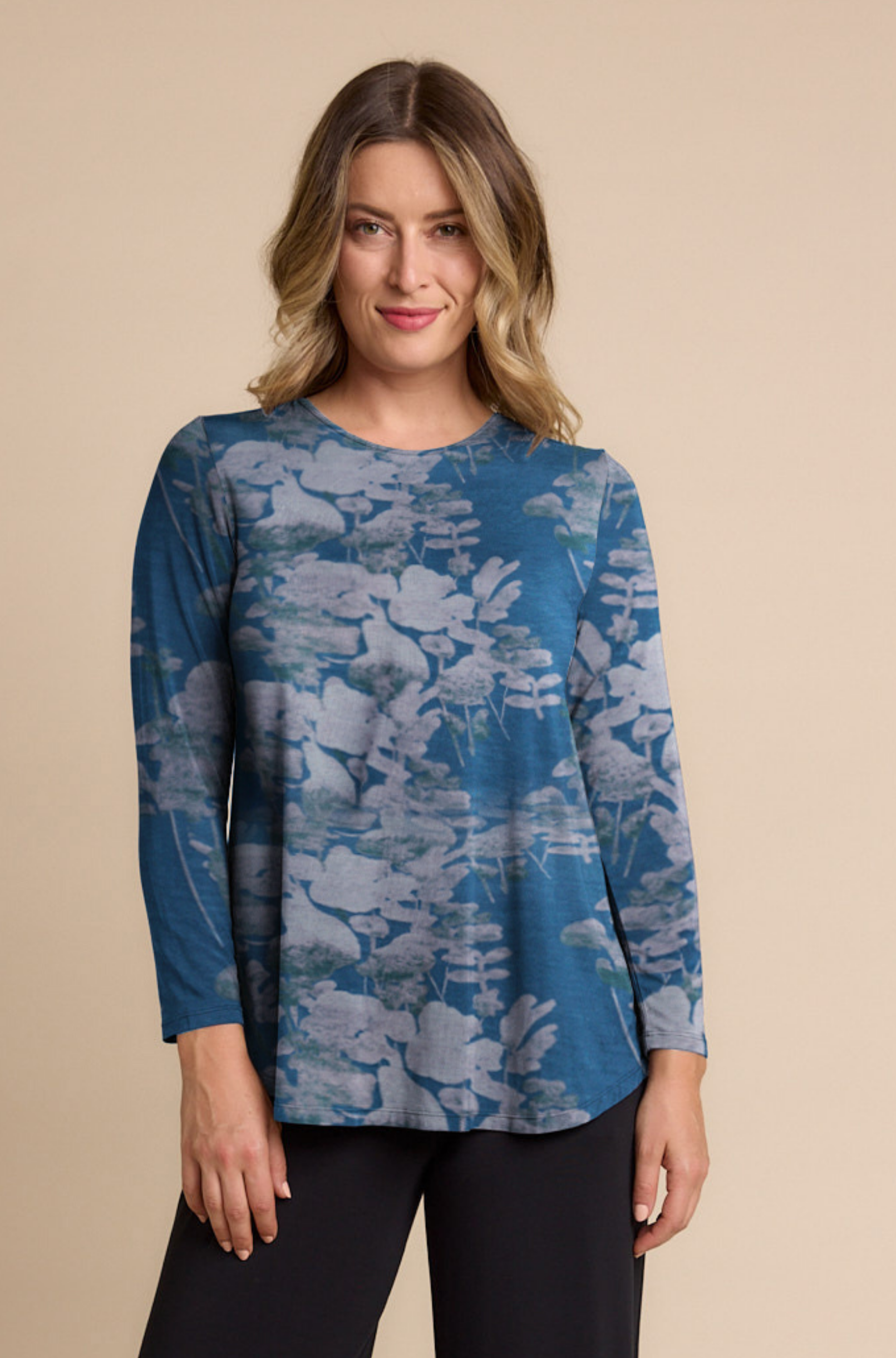 Cara Long Sleeve - Deep Sea Floral