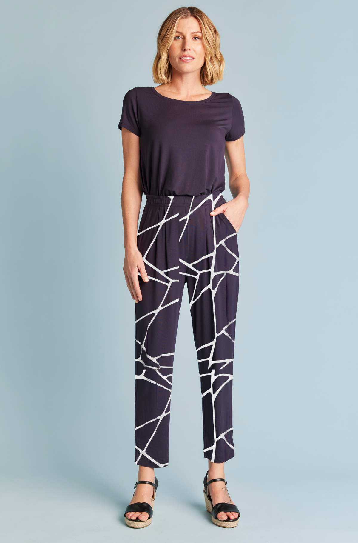 Breeze Pant - Navy Marble