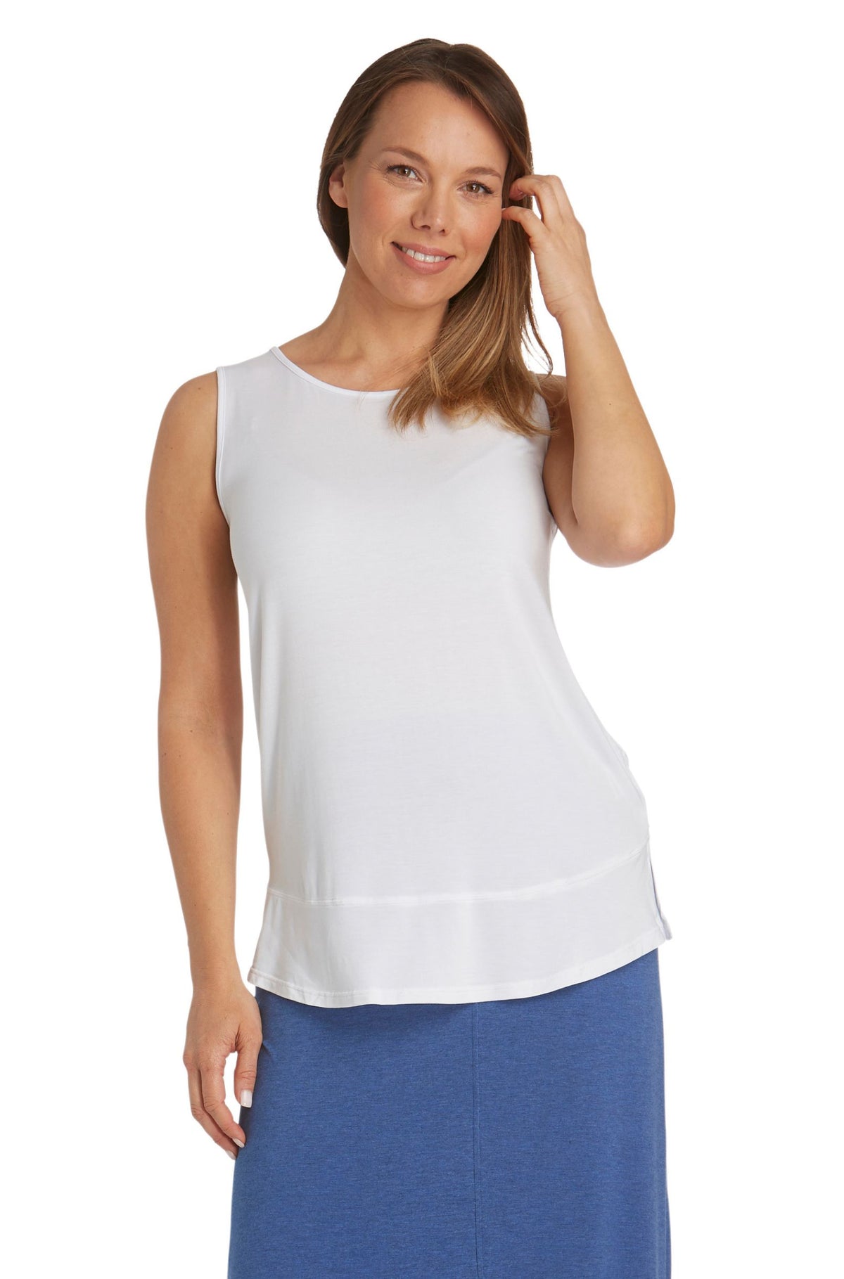 Split Hem Tank Sample - White