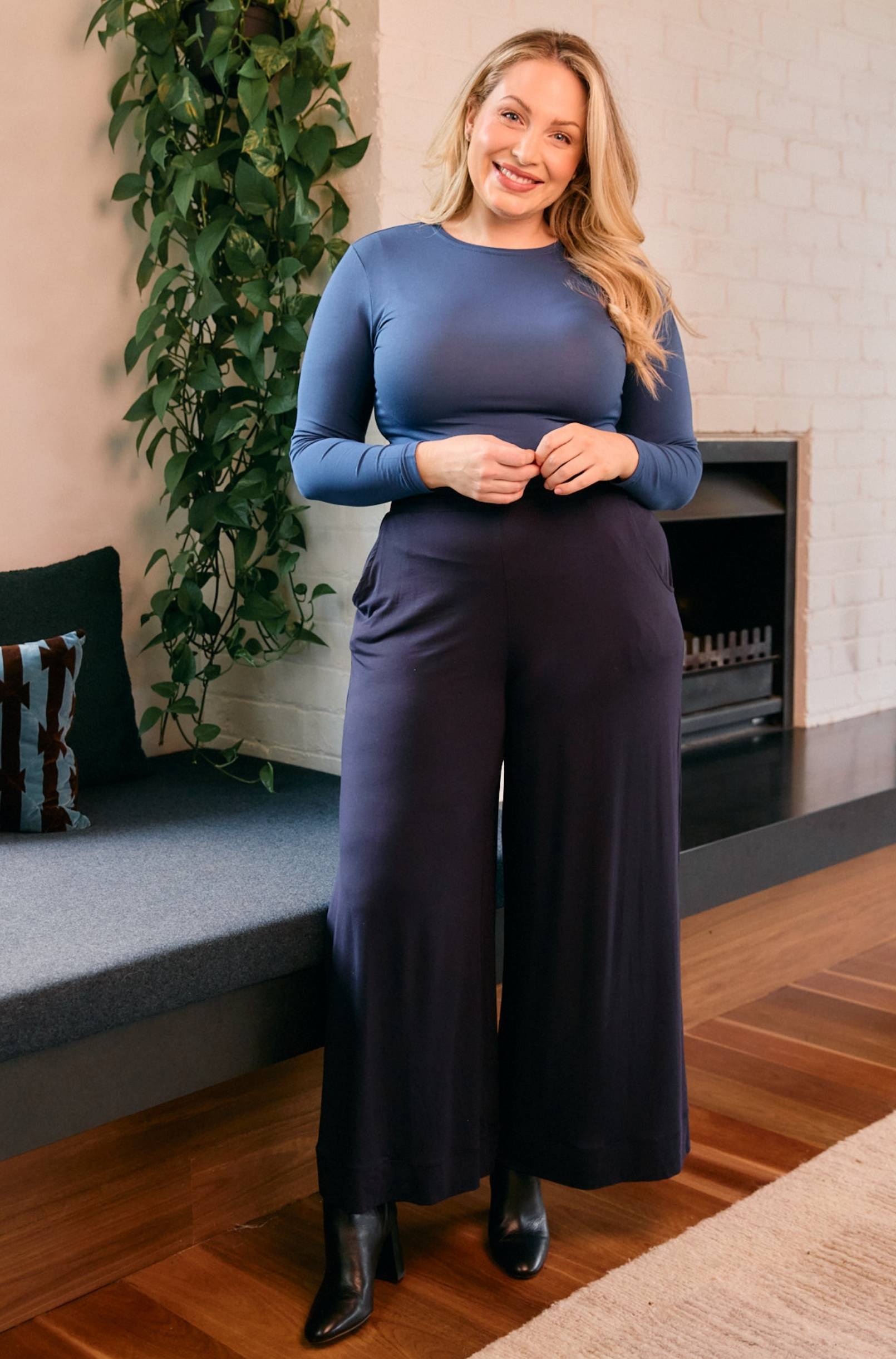 High Neck Long Sleeve - Marine