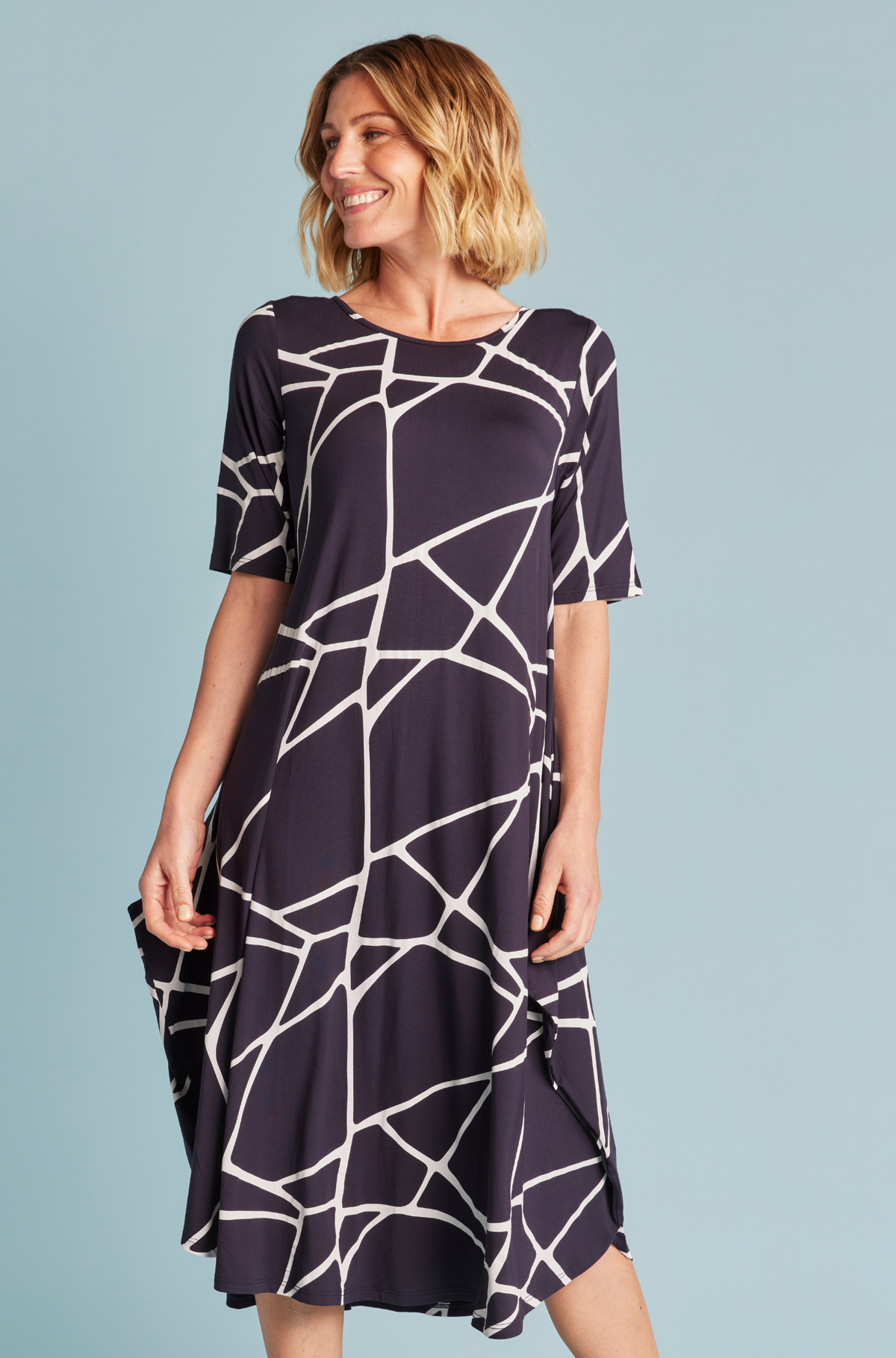 Original Tri Dress - Navy Marble