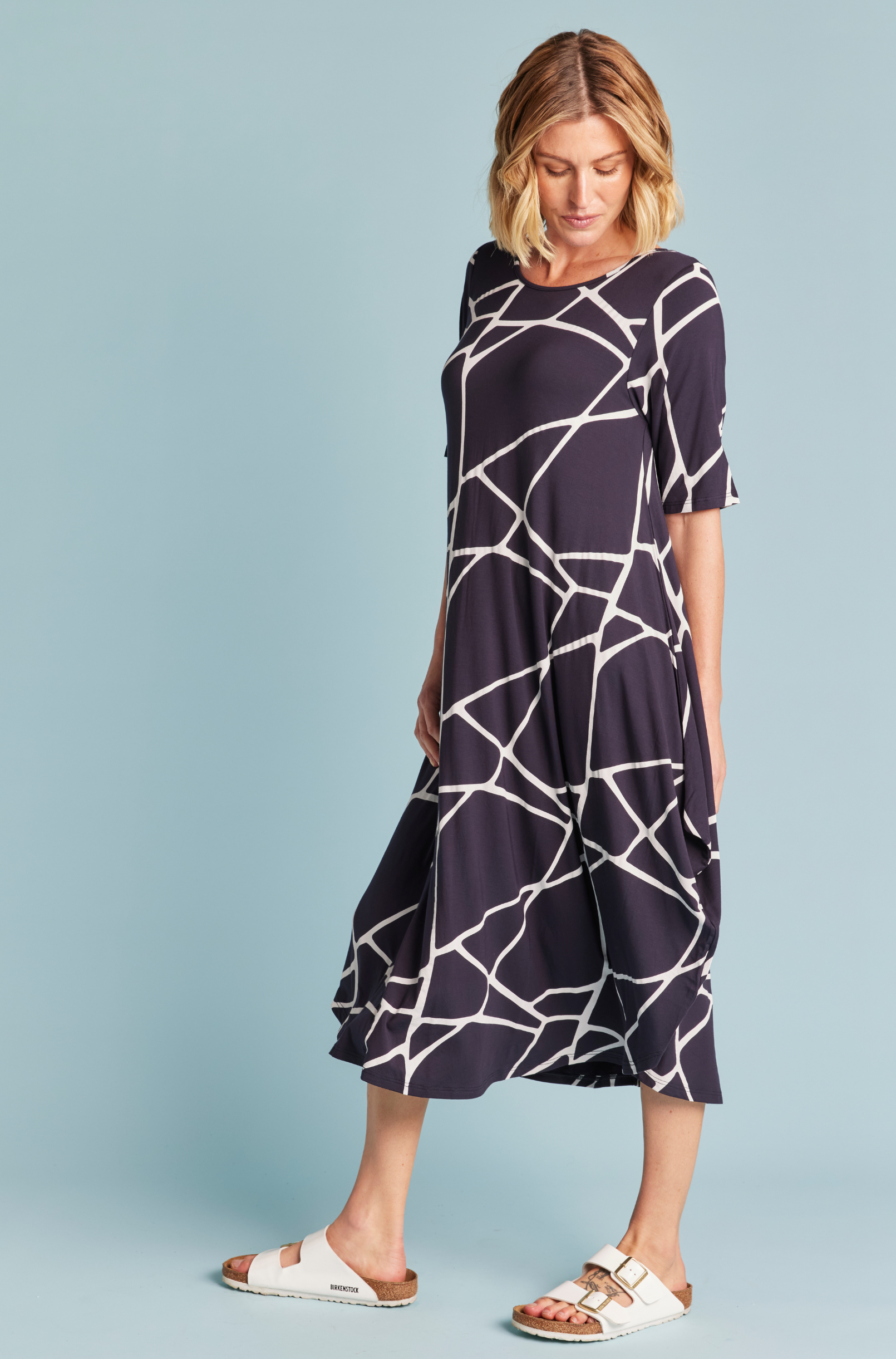 Original Tri Dress - Navy Marble