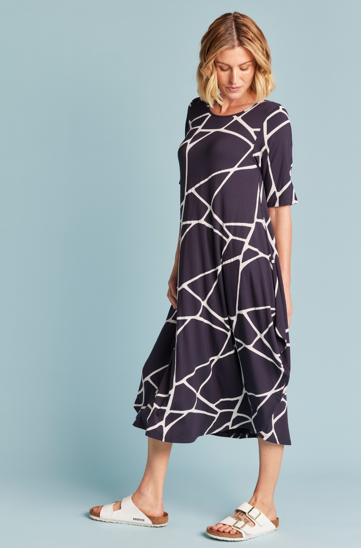 Original Tri Dress - Navy Marble