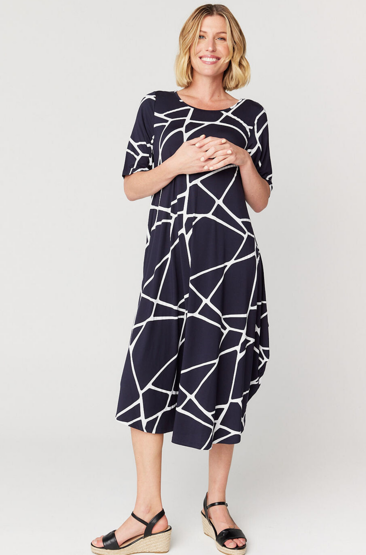 Original Tri Dress - Navy Marble