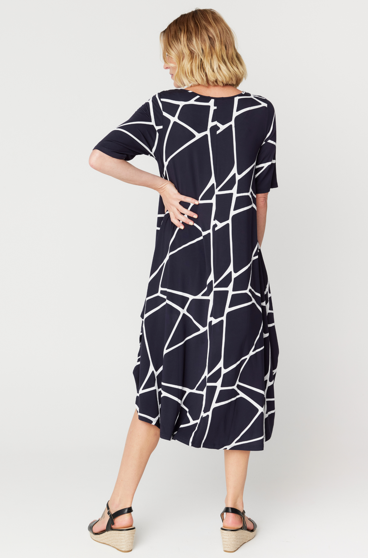 Original Tri Dress - Navy Marble