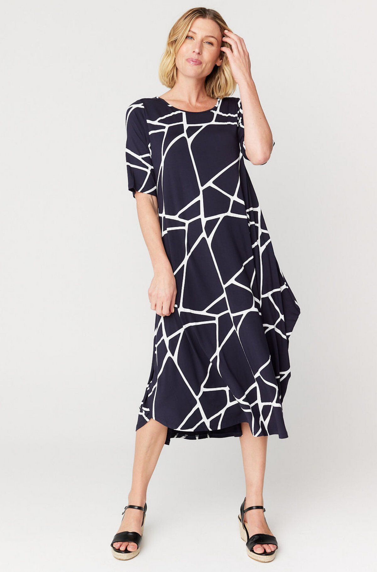 Original Tri Dress - Navy Marble