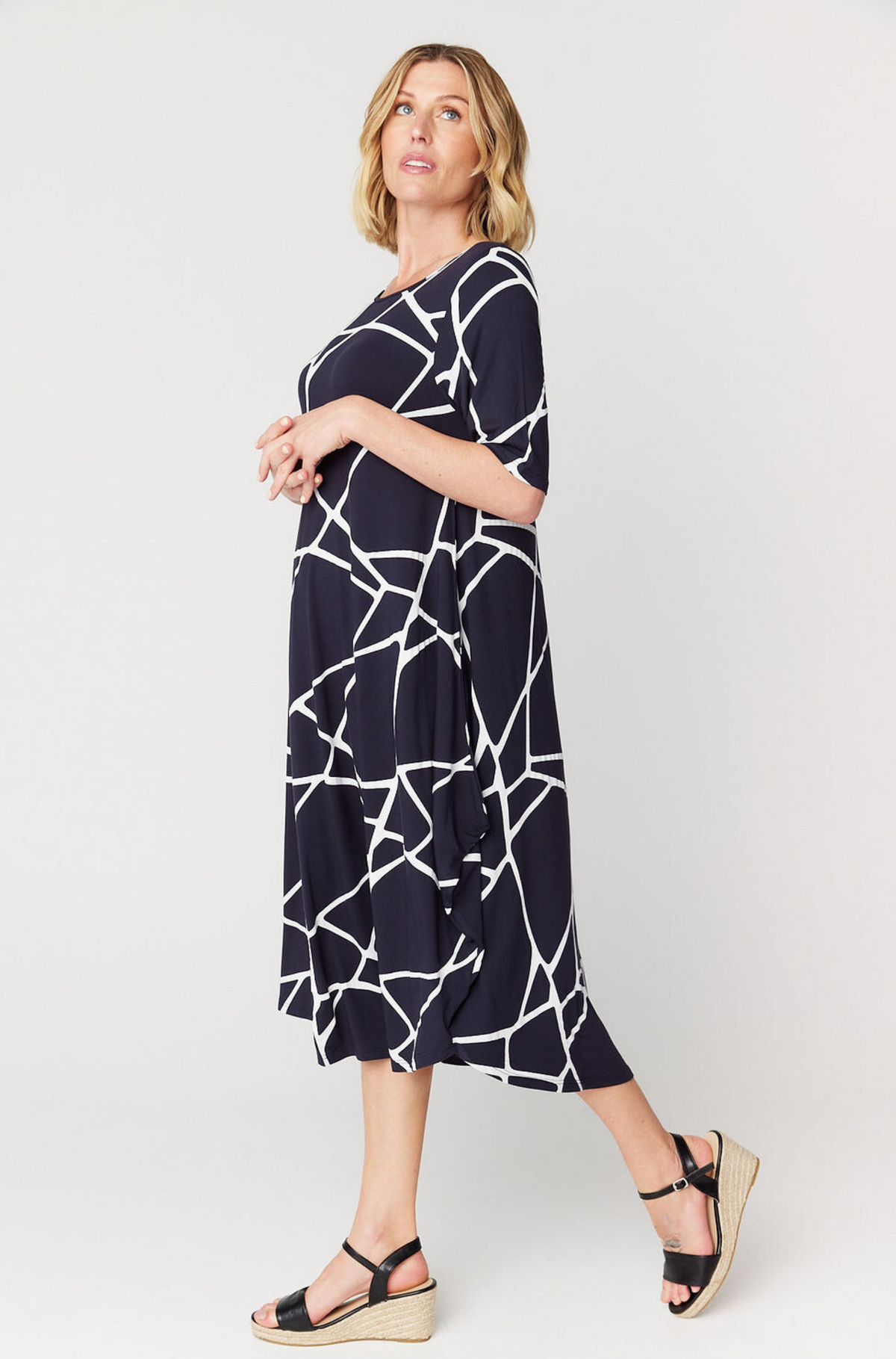 Original Tri Dress - Navy Marble