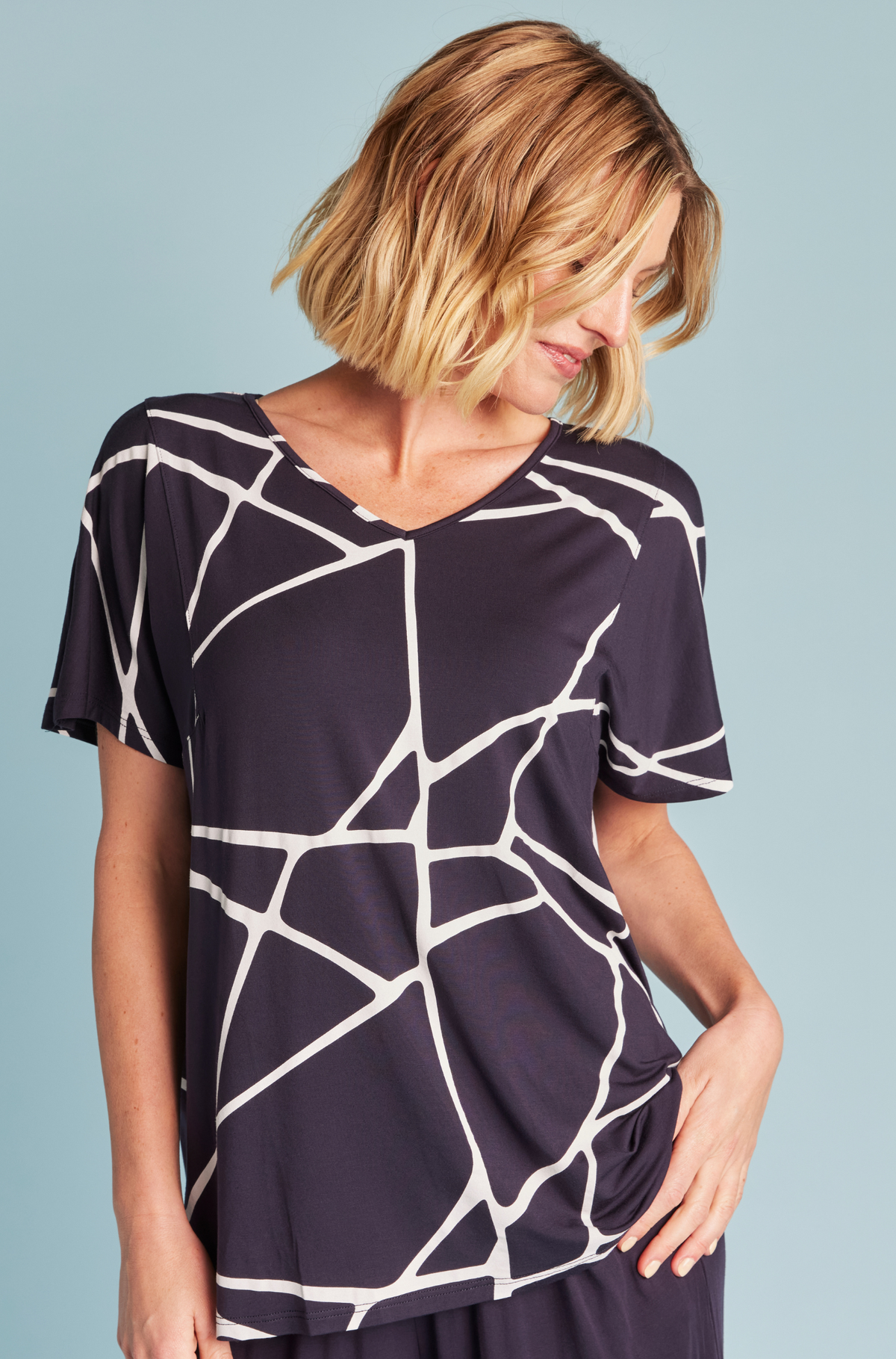 Ivy Swing Tee - Navy Marble