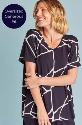 Ivy Swing Tee - Navy Marble