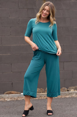 Culotte Resort Pant Sample - Peacock