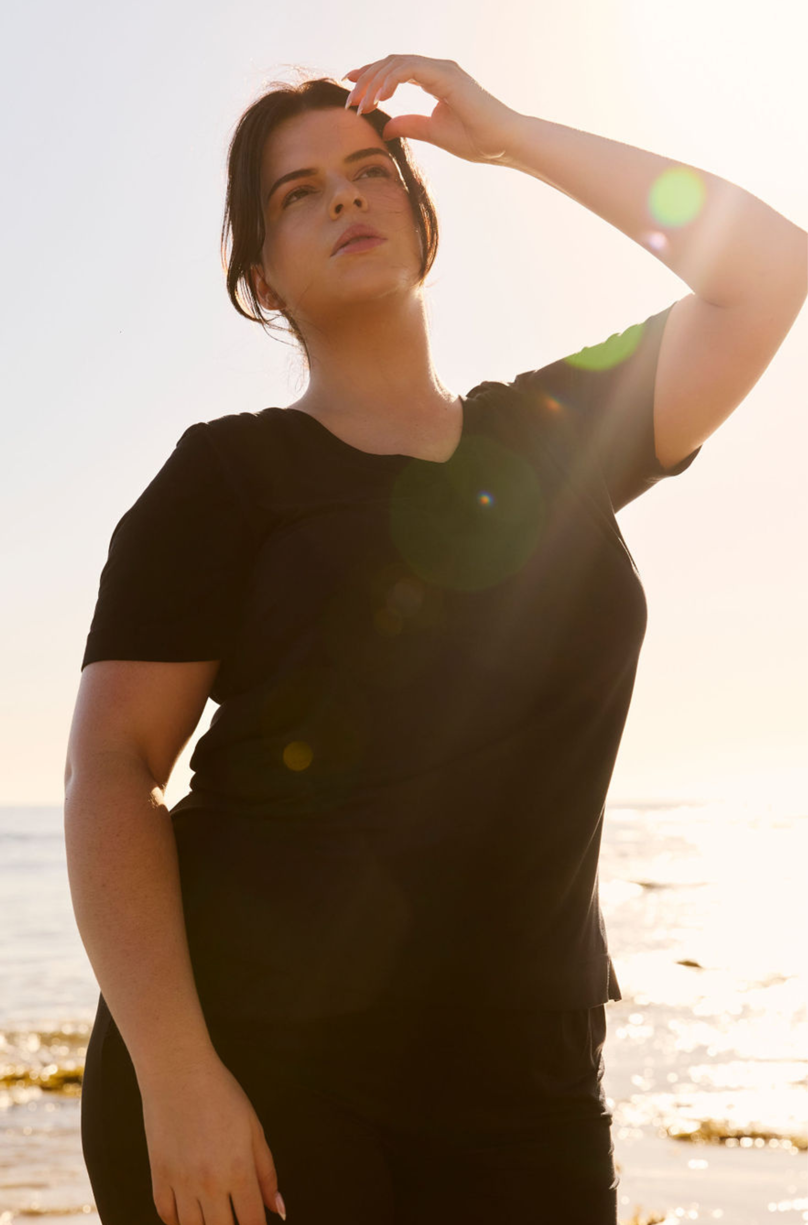 Ella V-Neck Tee - Black