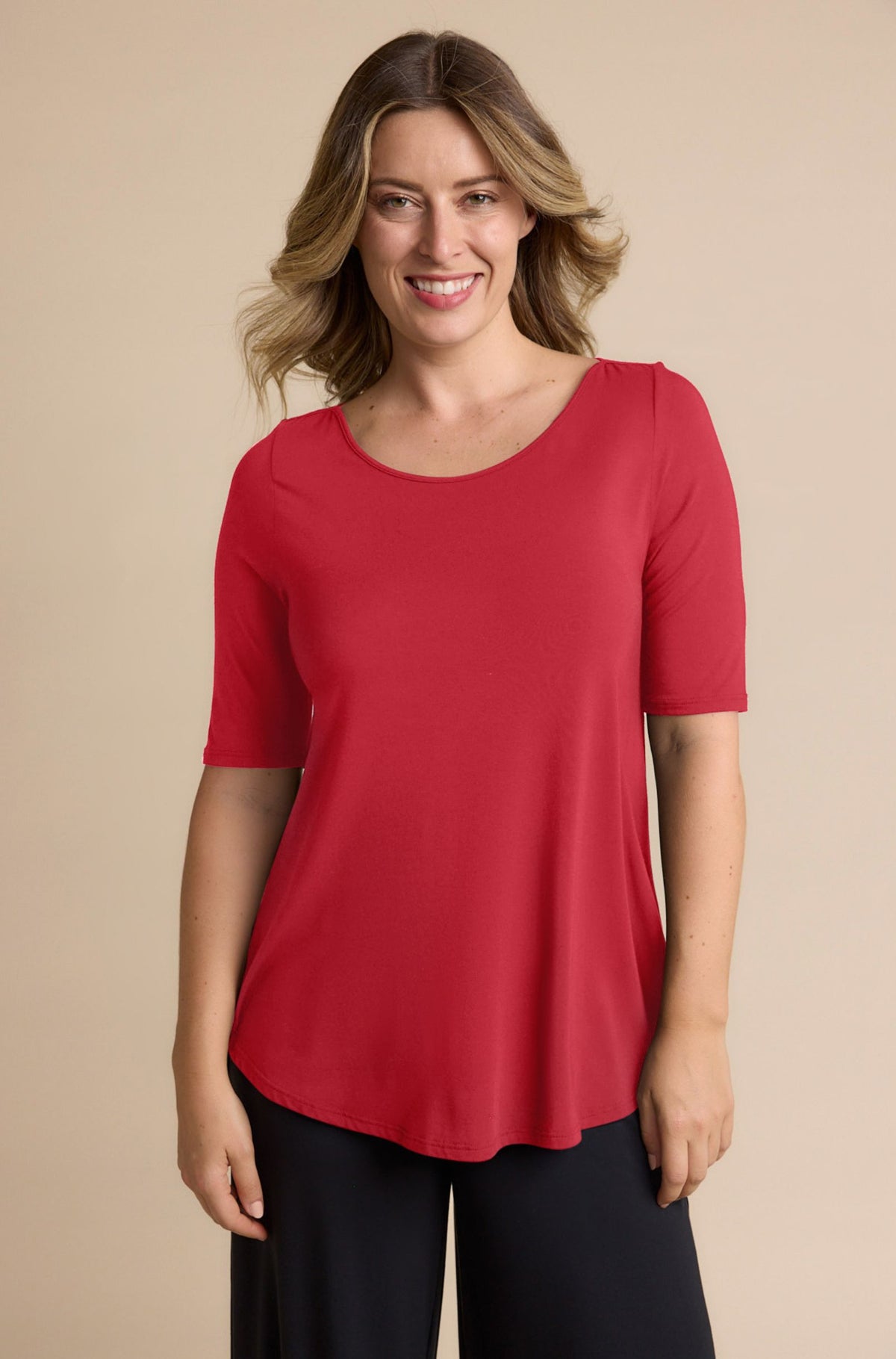 Elbow Swing Tee Sample | Red Berry