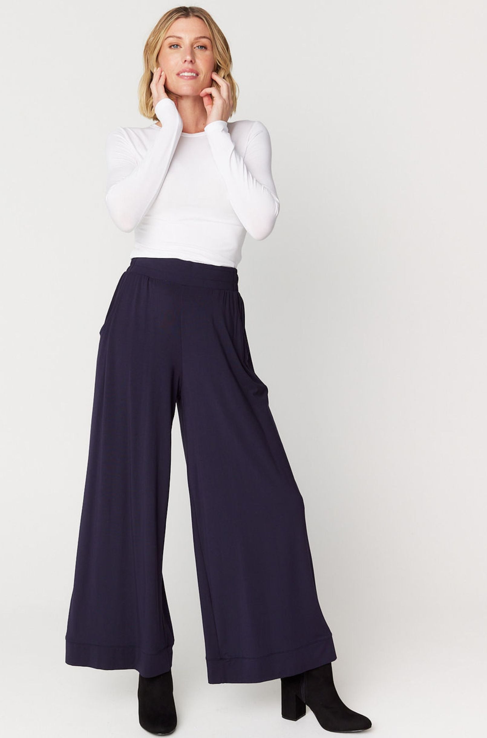 Bella Palazzo Pant - French Navy