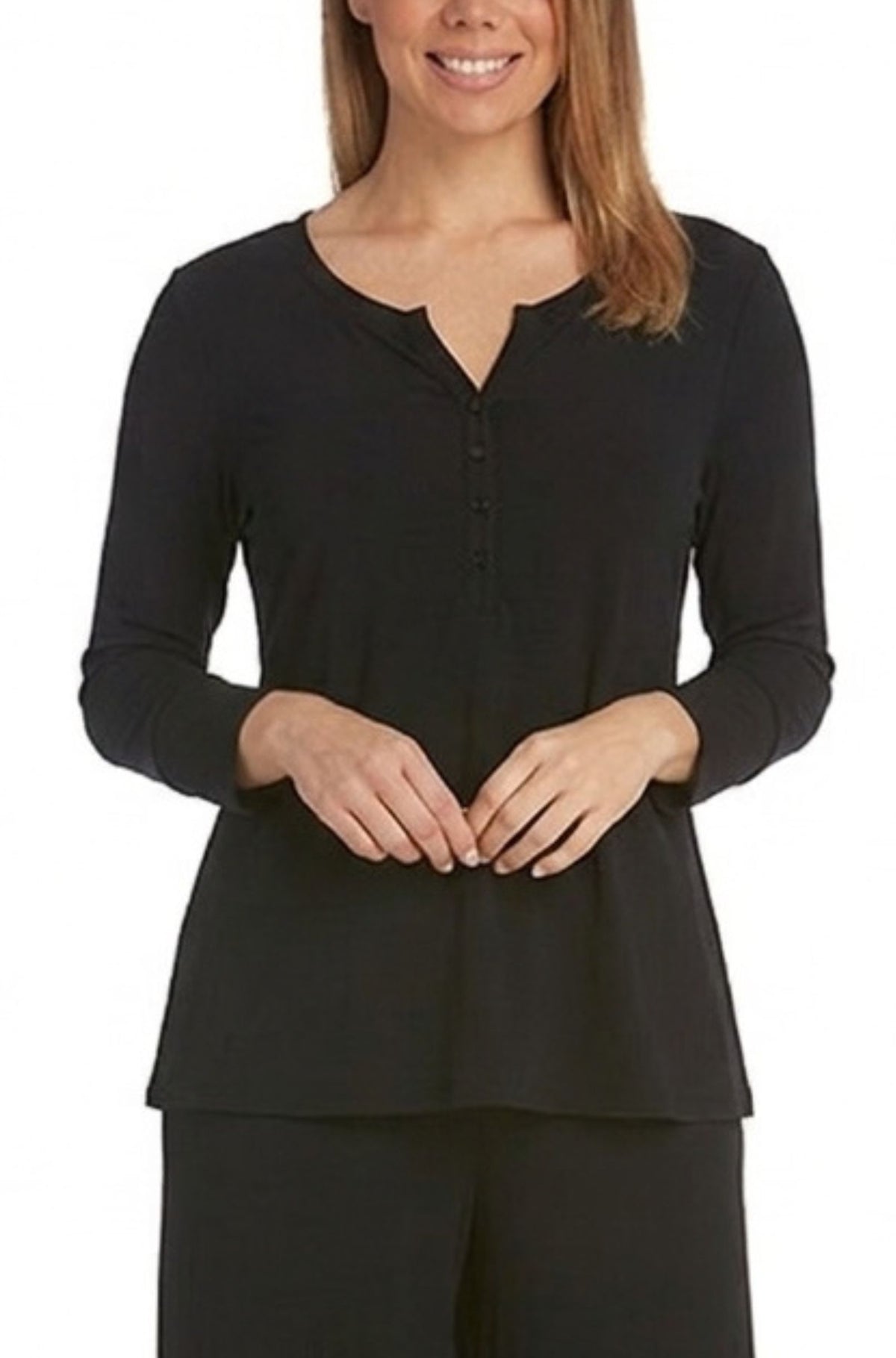 Swing 3/4 Sleeve - Henley Sample - Black