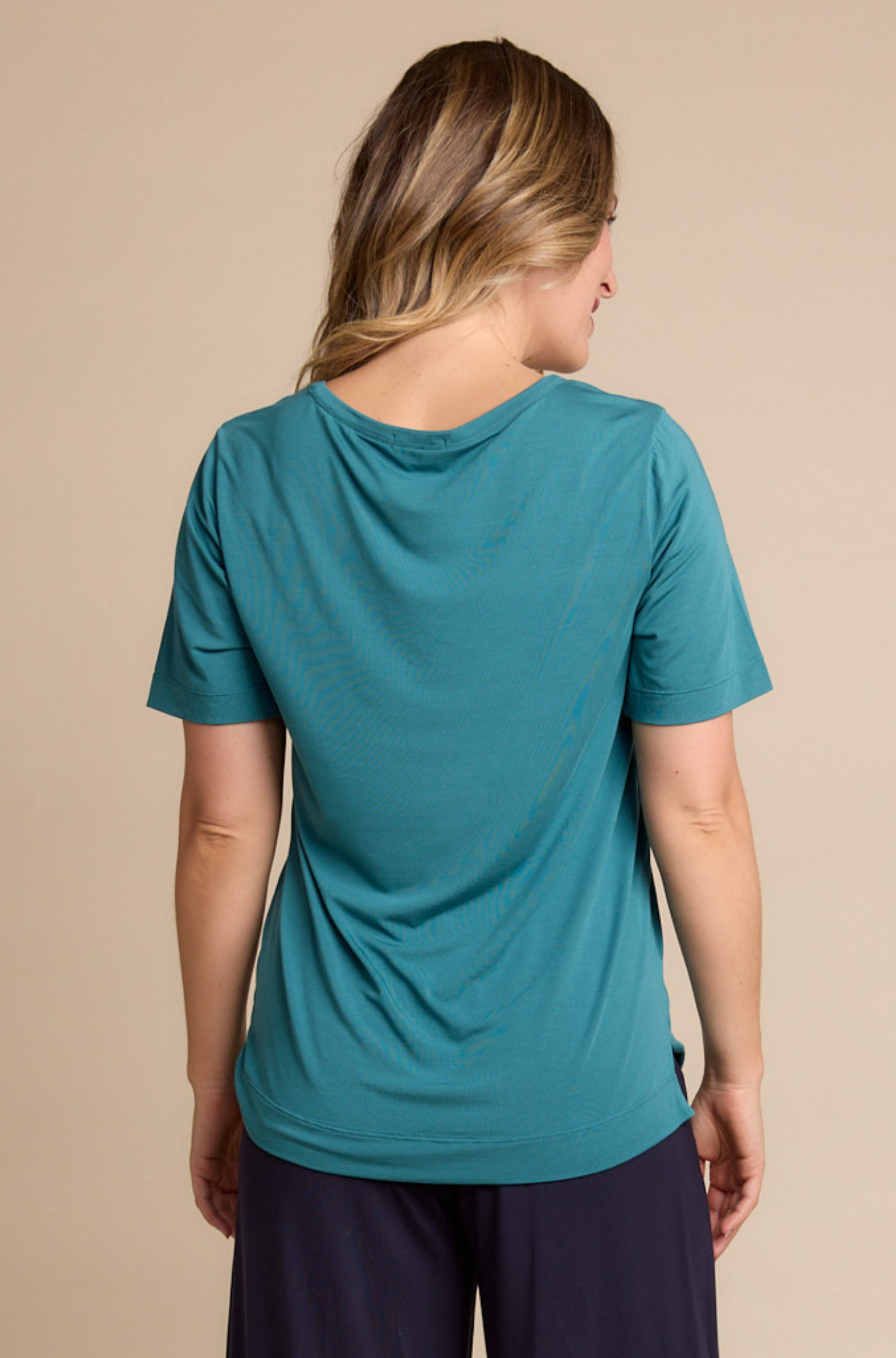 Ella V-Neck Tee - Peacock