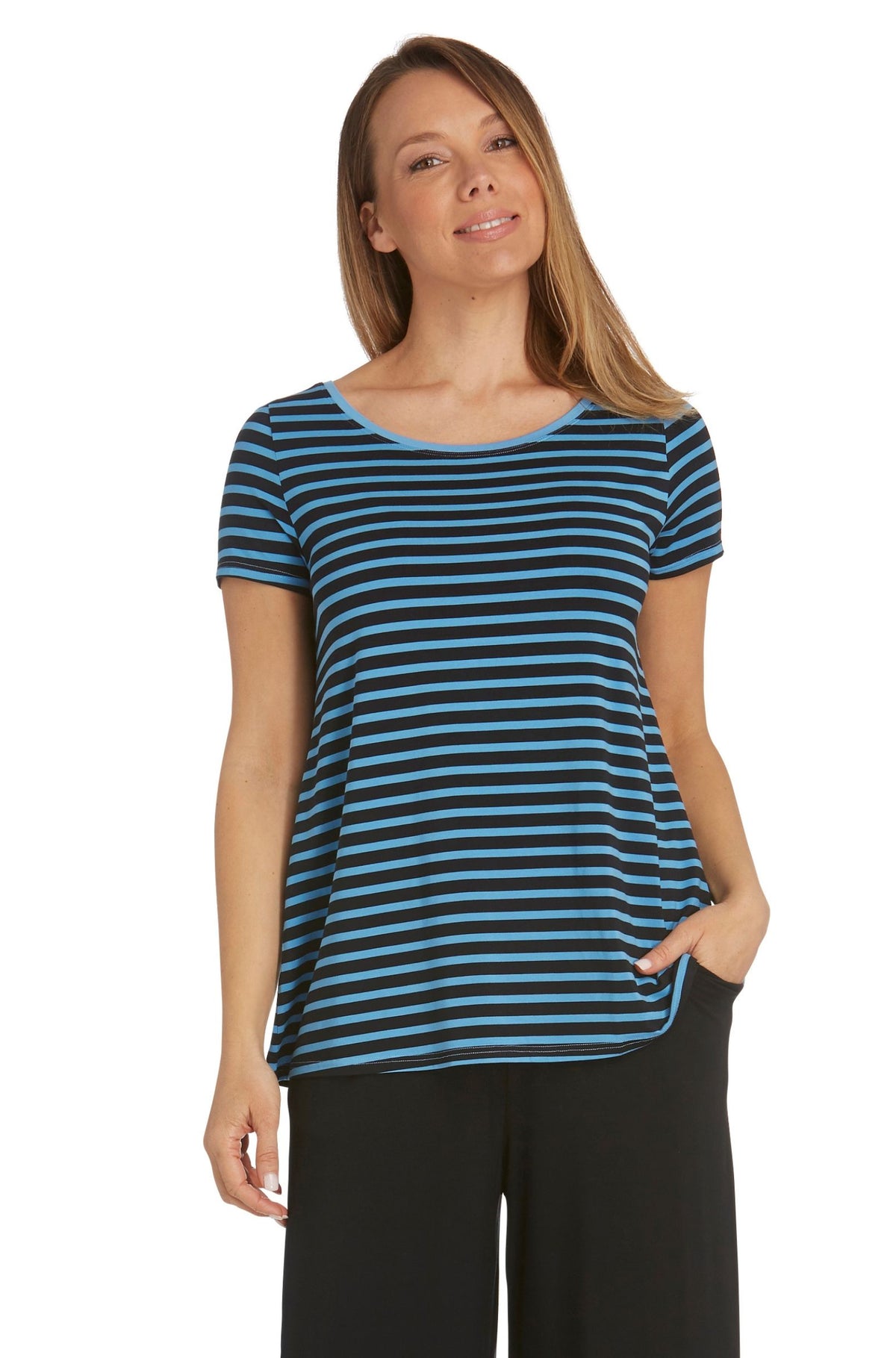 Swing Tee Sample | Regatta Blue Stripe