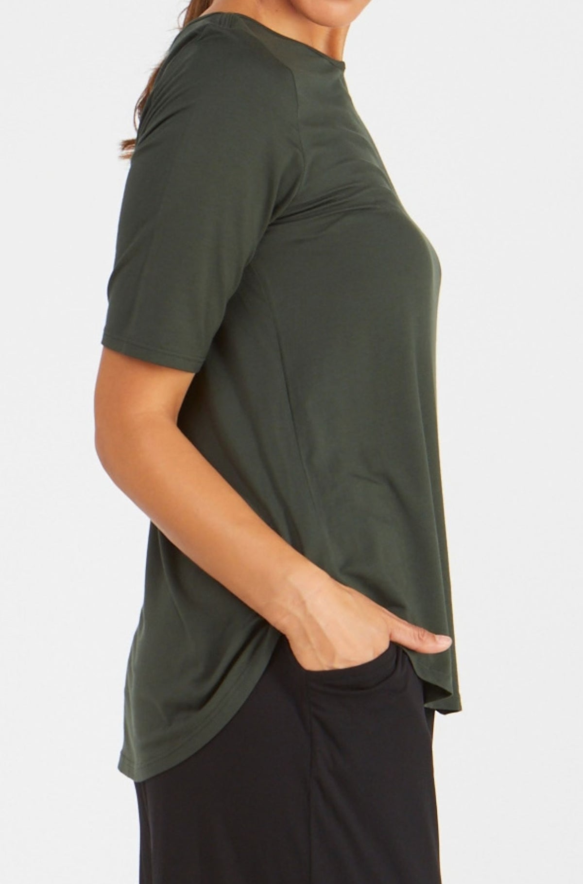 Elbow Swing Tee Sample | Khaki