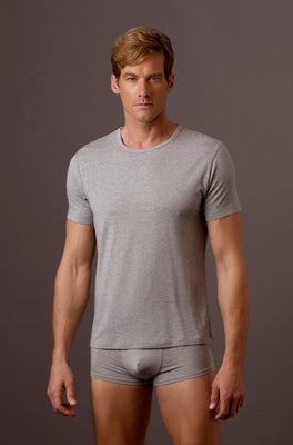 Mens Crew Neck Tee - Grey Marle