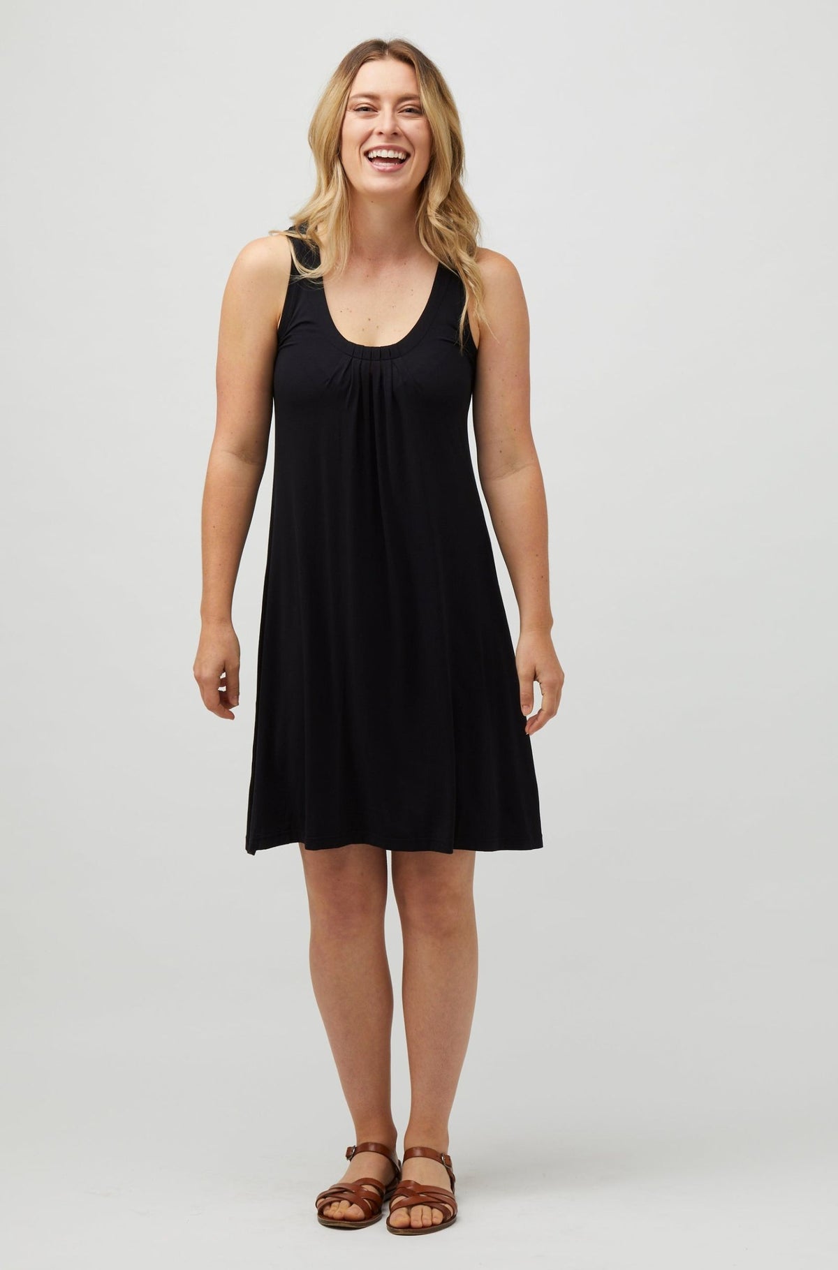 Pintuck Sleeveless Tunic Sample - Black