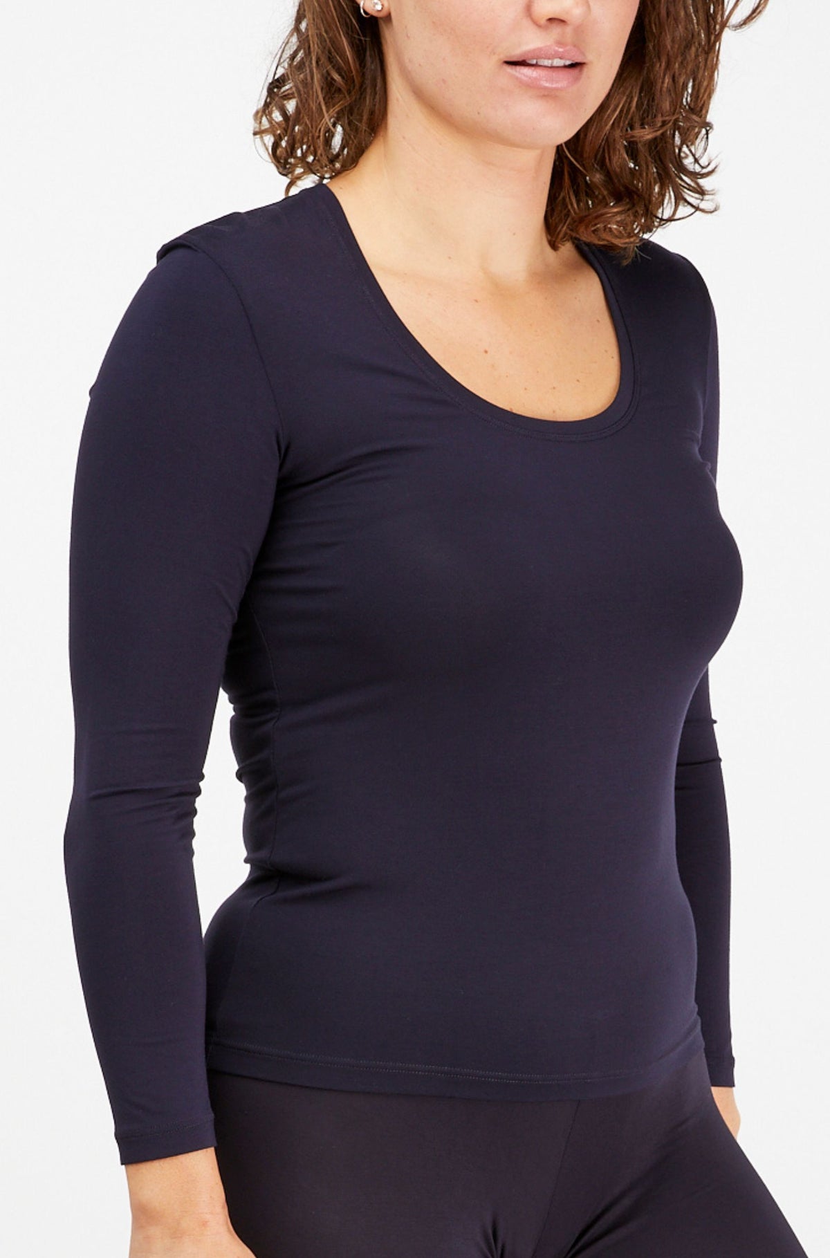 Scoop Neck Long Sleeve Sample - French Navy