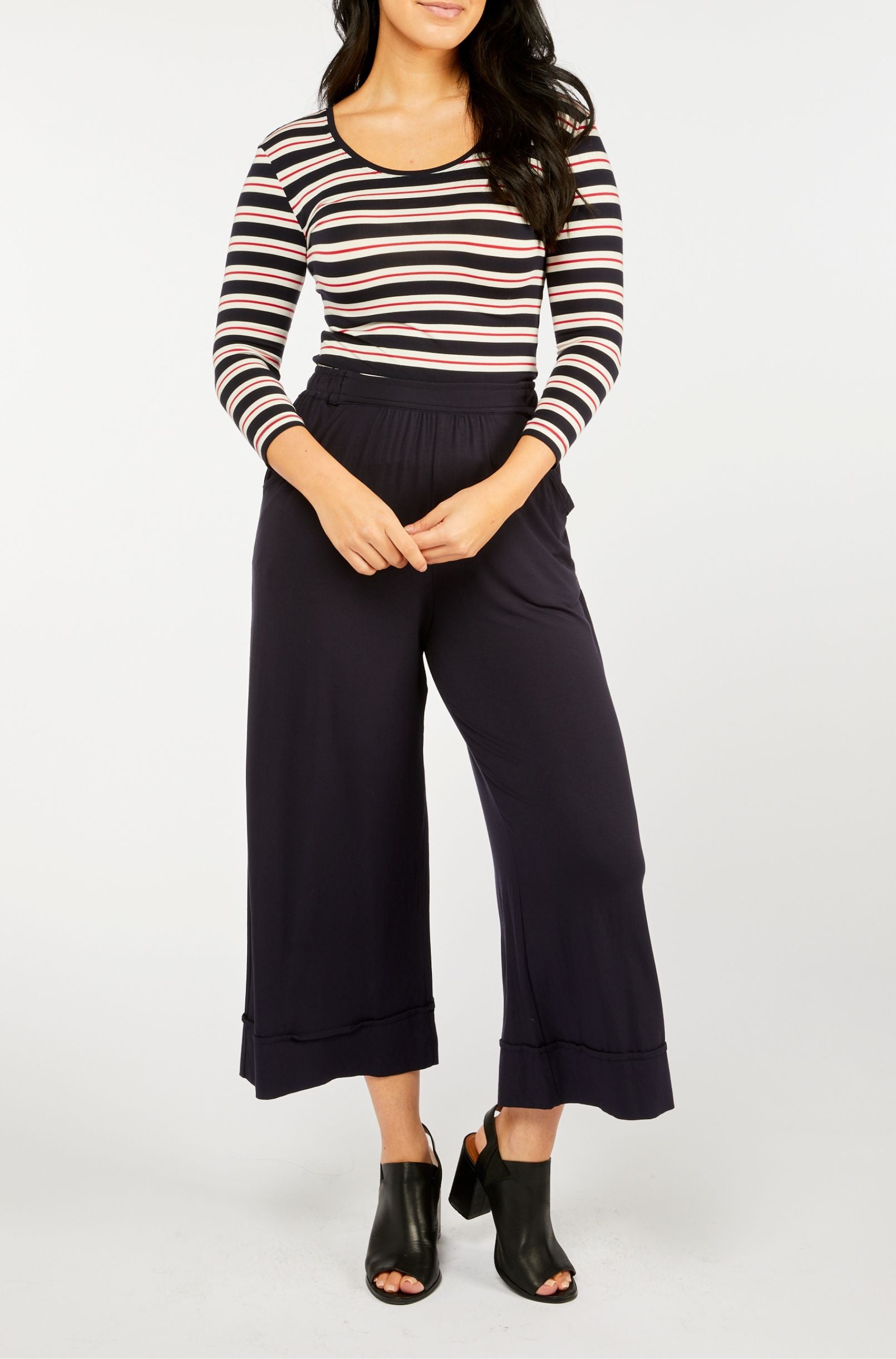 3/4 Sleeve Scoop - Sailor