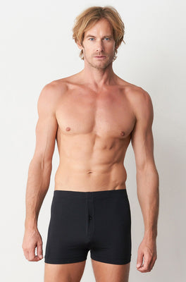 Swiss Cotton Button Trunk - Black