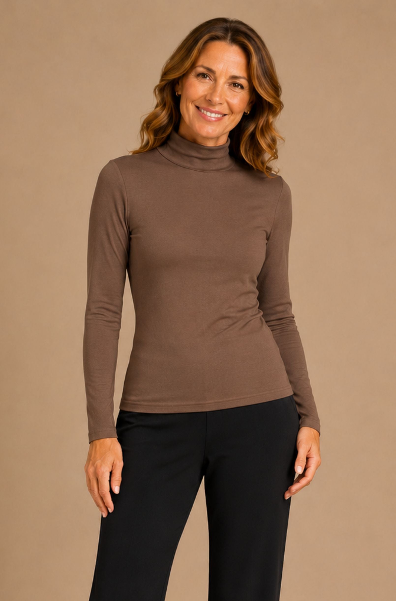 Turtle Neck Long Sleeve - Cocoa