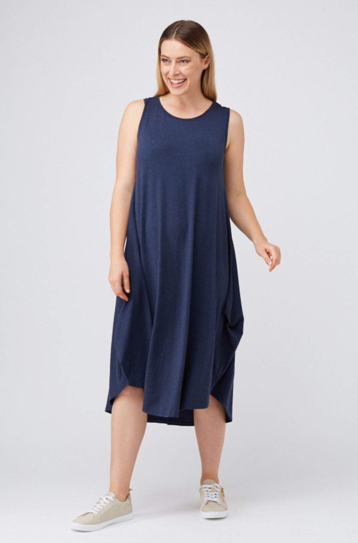 Sleeveless Tri Dress Sample - Denim
