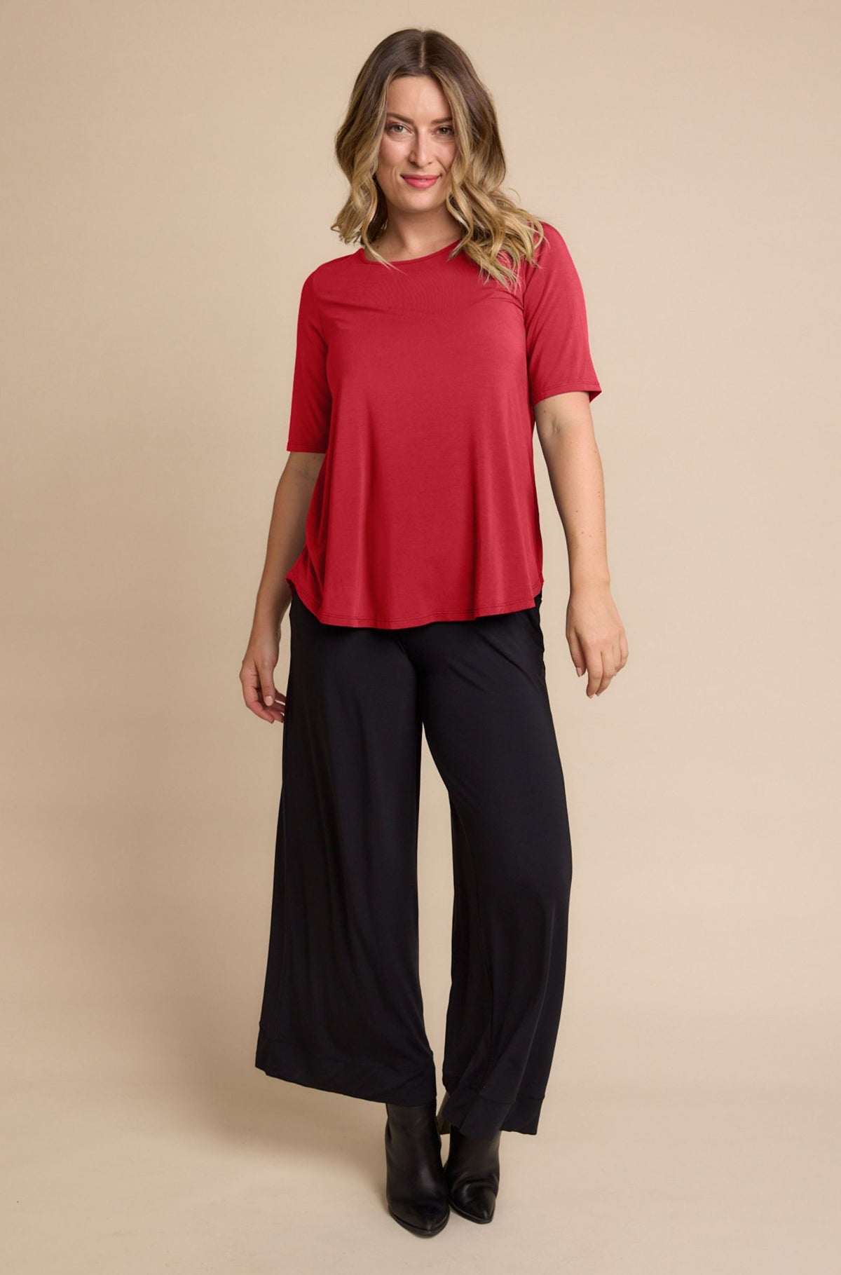 Elbow Swing Tee Sample | Red Berry