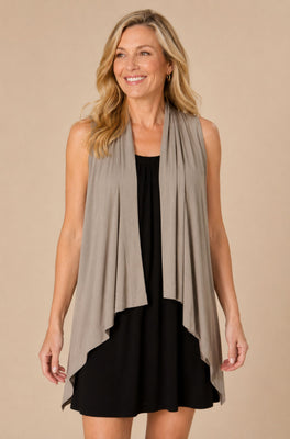 Sleeveless Wrap - Taupe