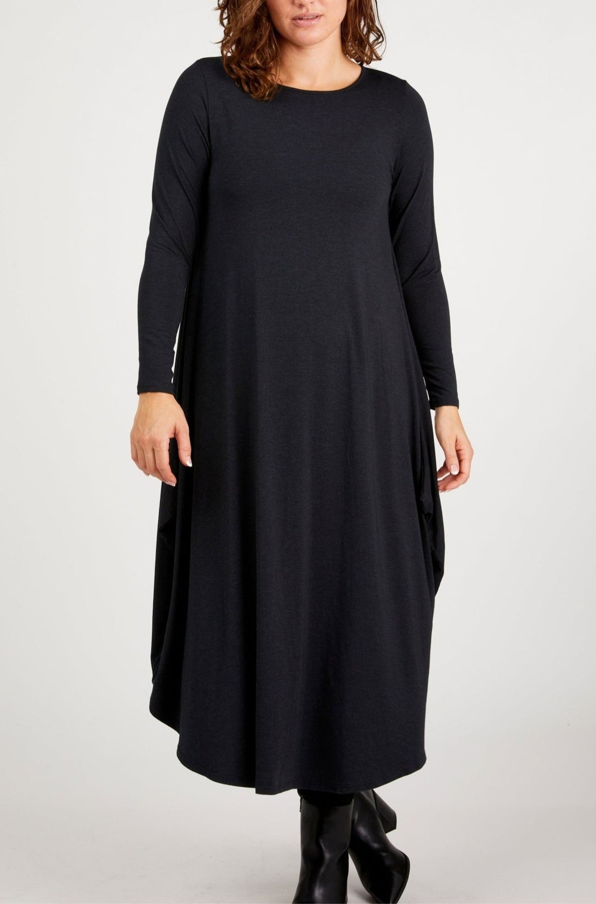 Long Sleeve Tri Dress - Graphite