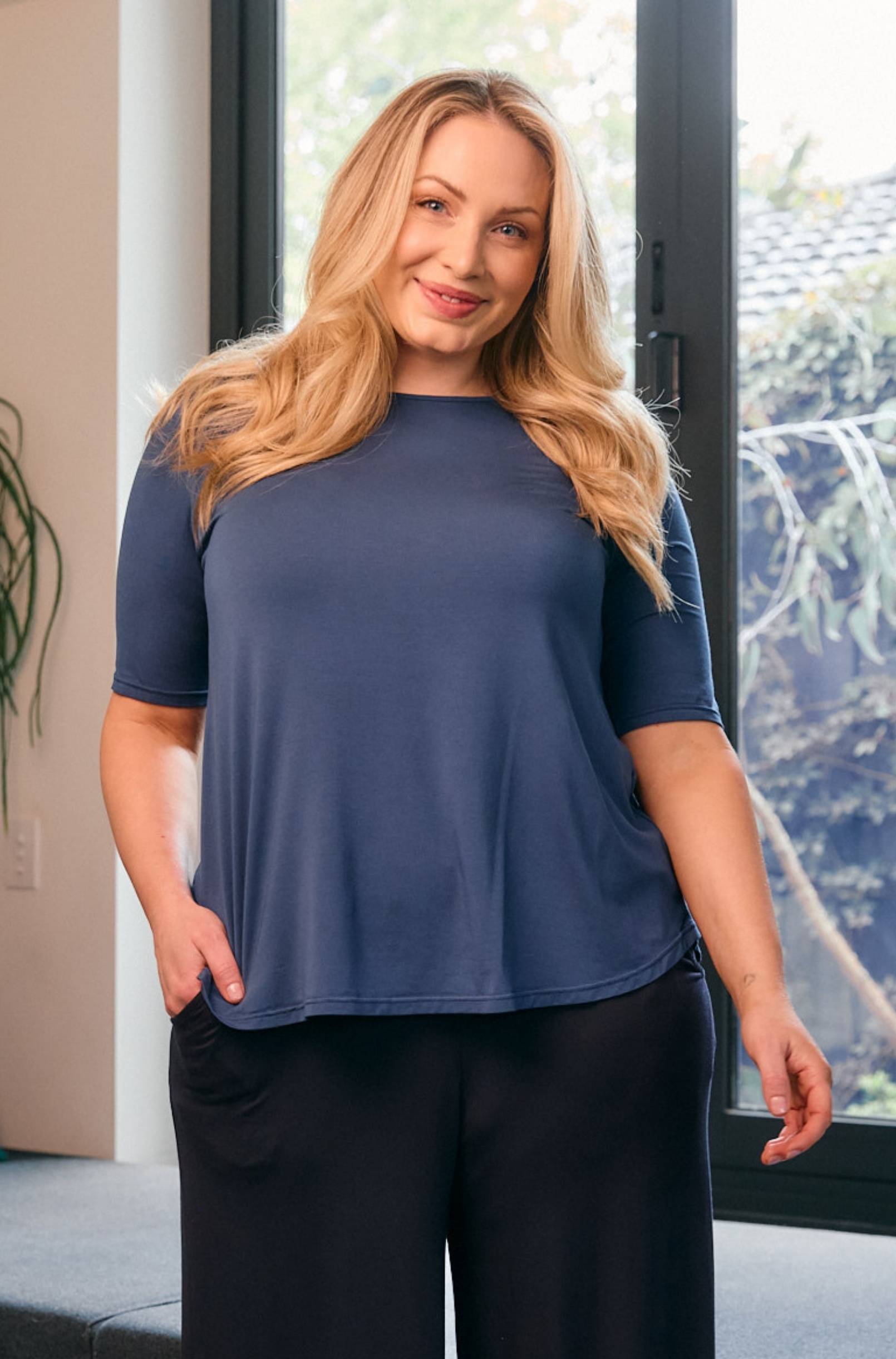 Elbow Swing Tee - Marine